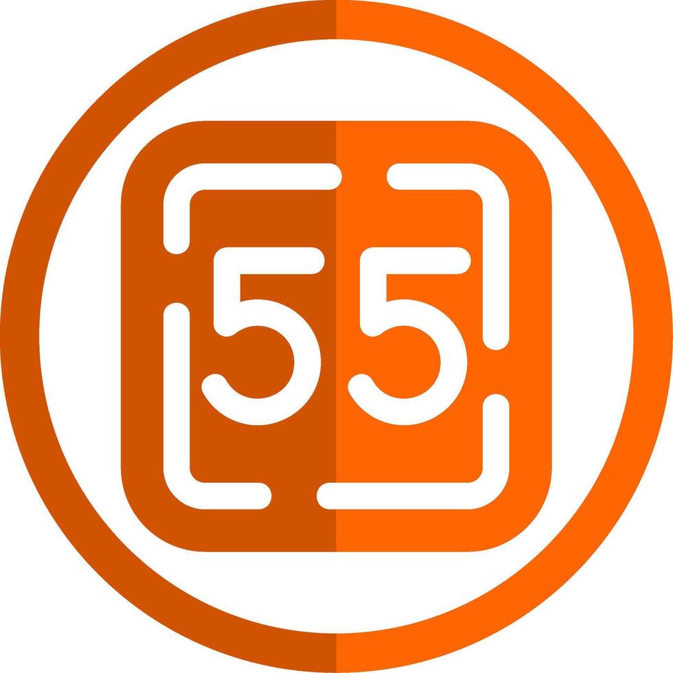 vijftig vijf glyph oranje cirkel icoon vector