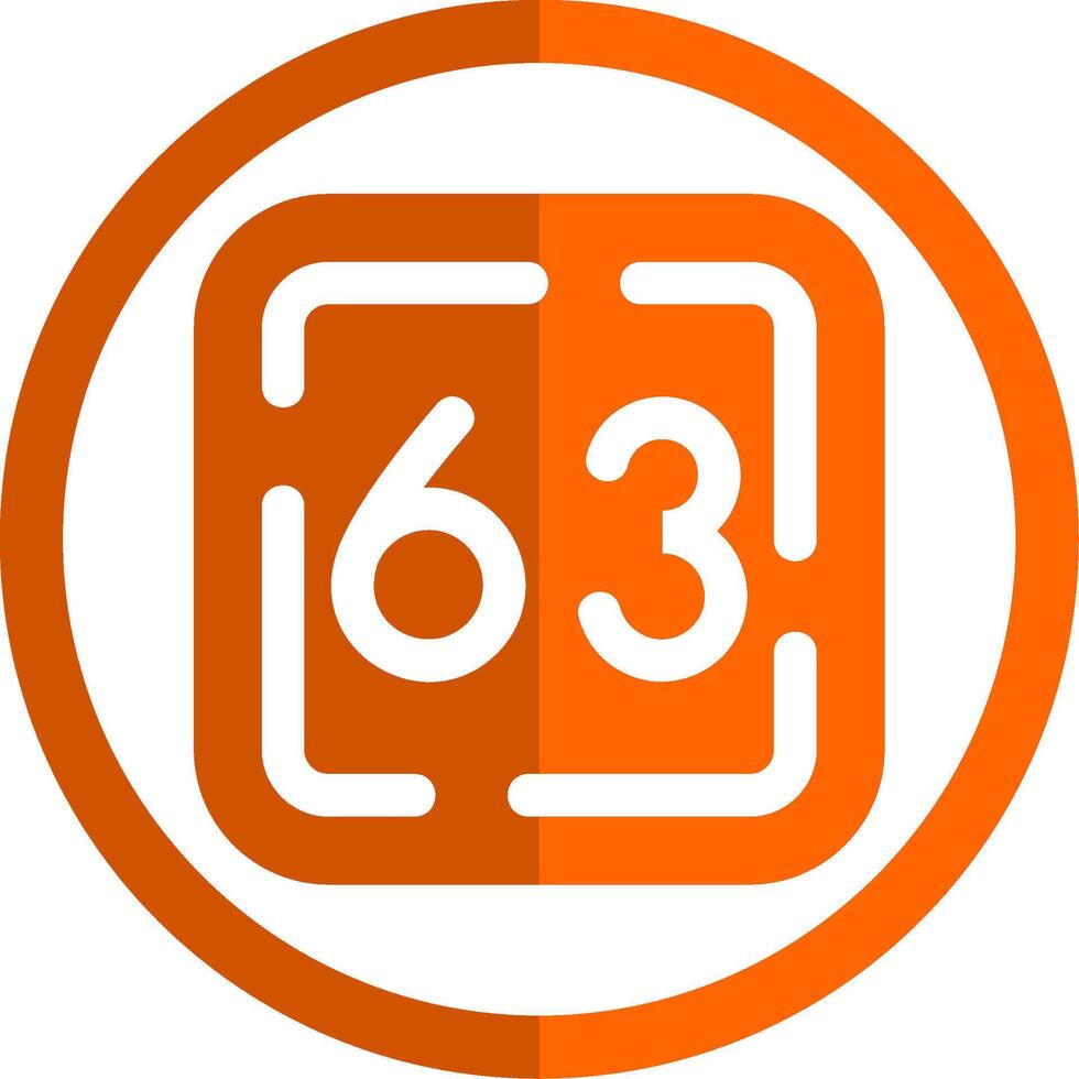 zestig drie glyph oranje cirkel icoon vector