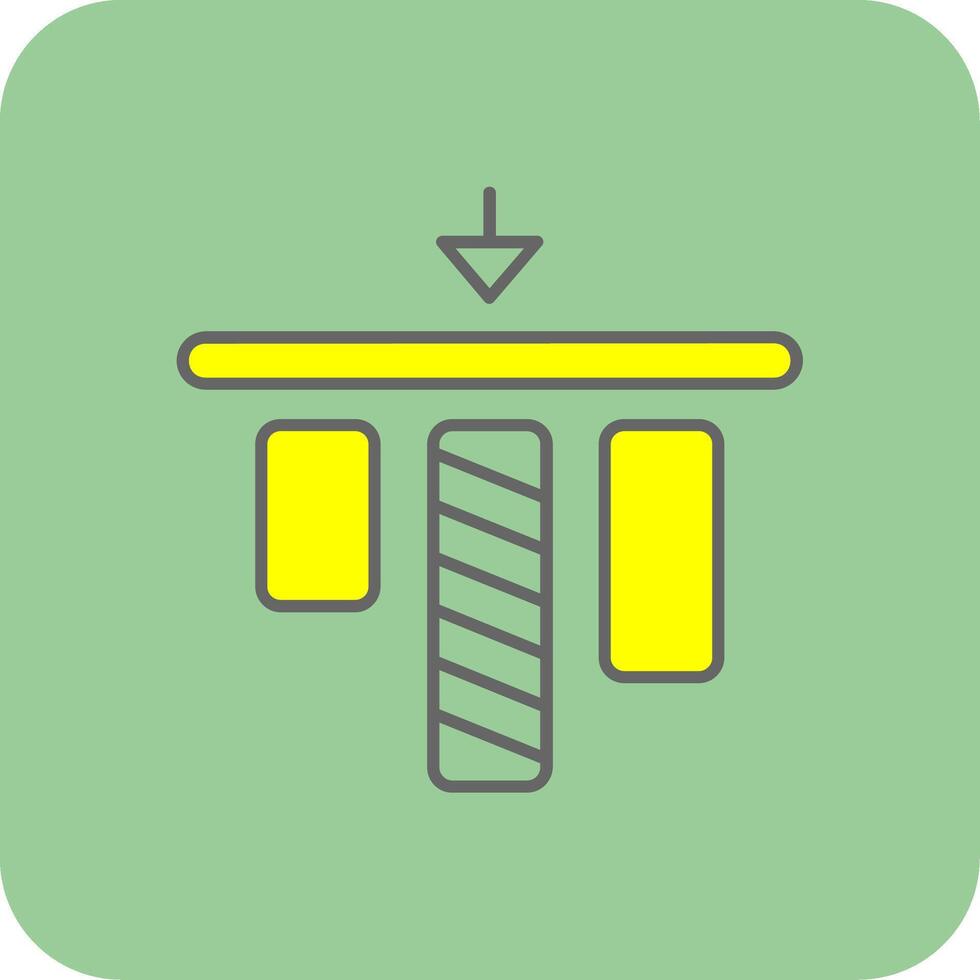 top uitlijning gevulde geel icoon vector