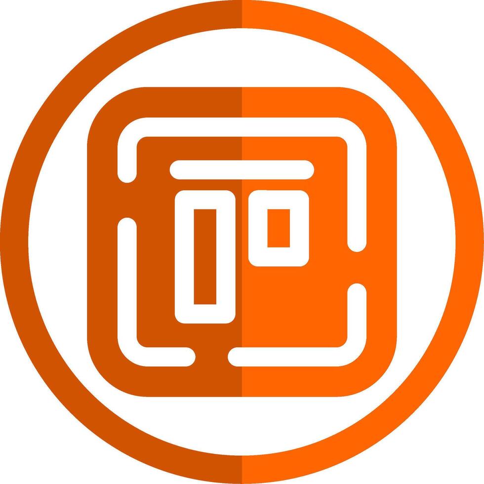 top uitlijning glyph oranje cirkel icoon vector