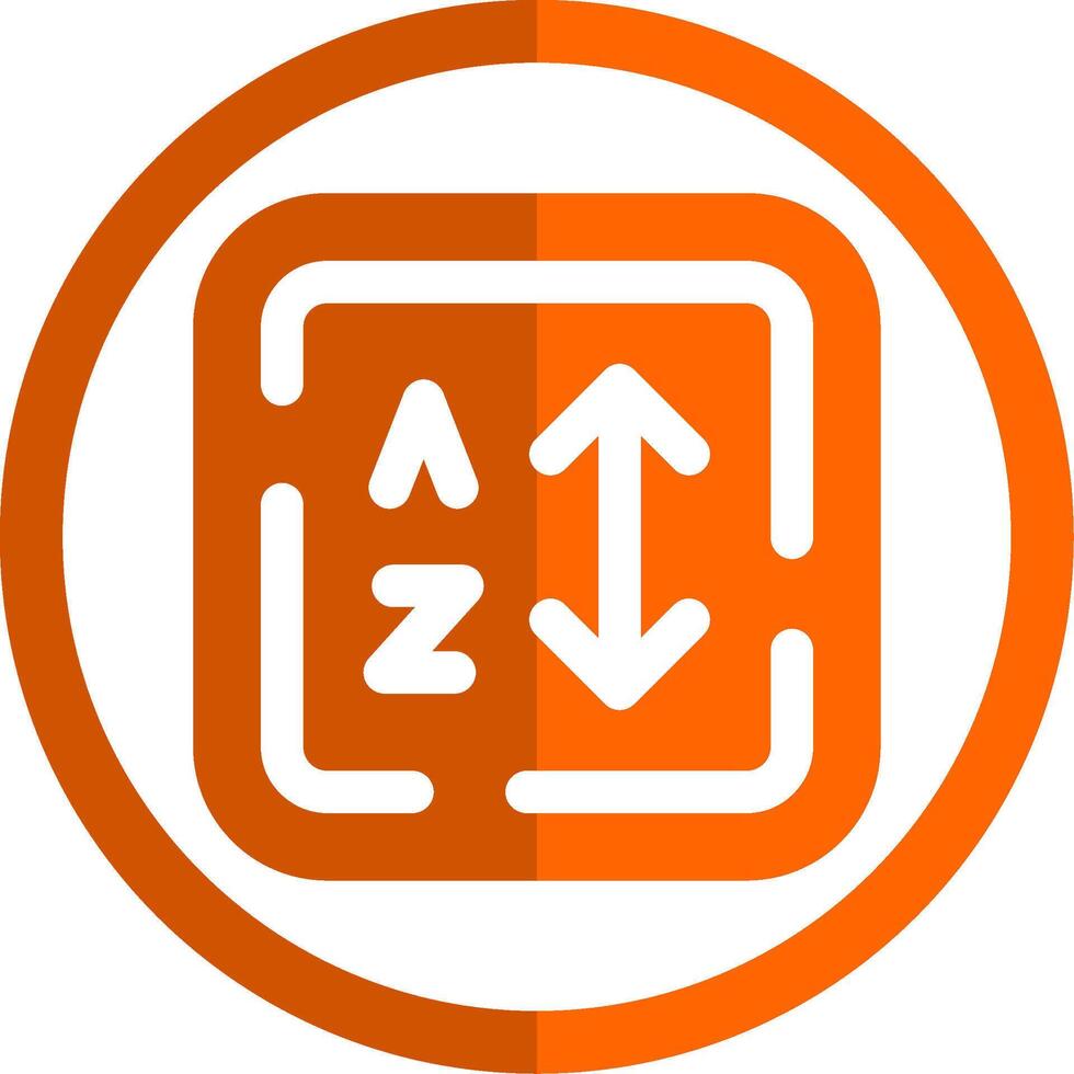 alfabetisch bestellen glyph oranje cirkel icoon vector