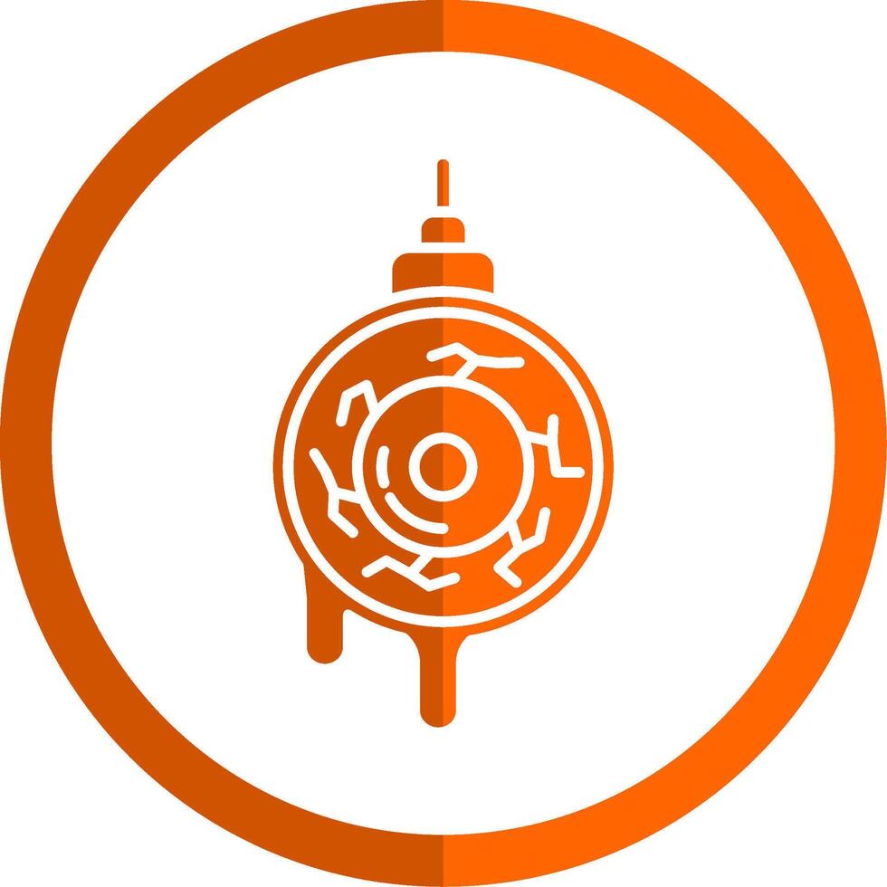 oog bal glyph oranje cirkel icoon vector