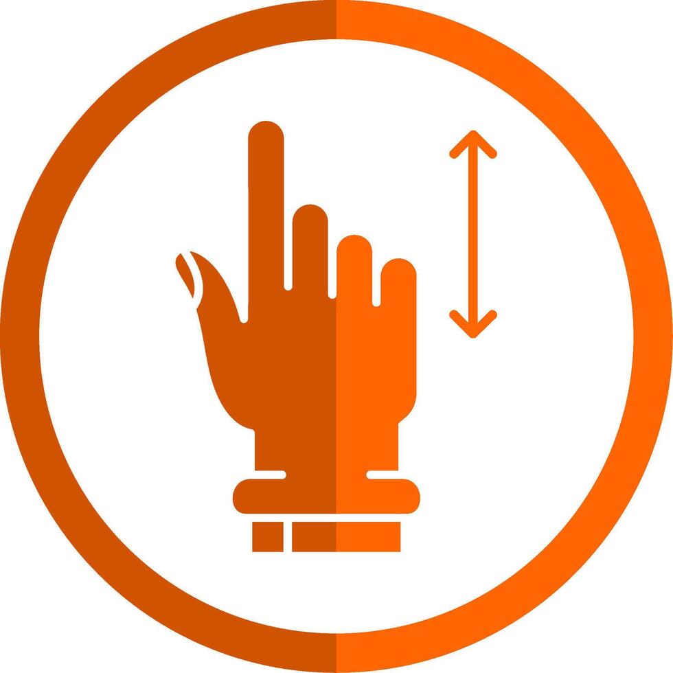 verticaal rol glyph oranje cirkel icoon vector