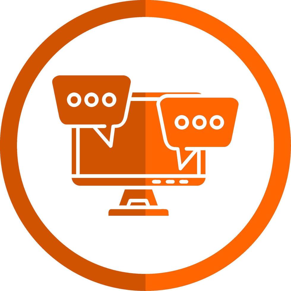 bureaublad computer glyph oranje cirkel icoon vector