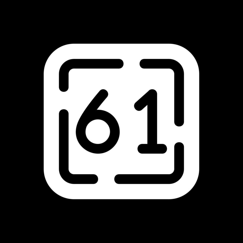 zestig een glyph omgekeerd icoon vector