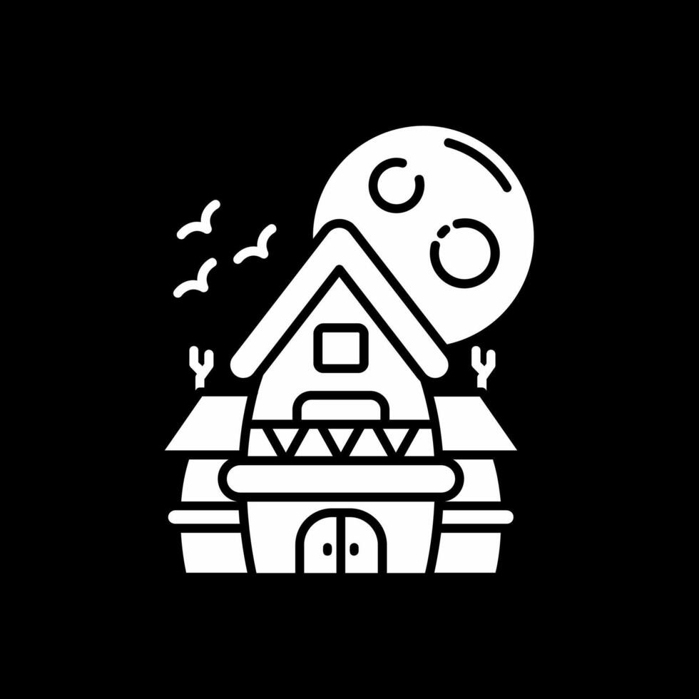 achtervolgd huis glyph omgekeerd icoon vector