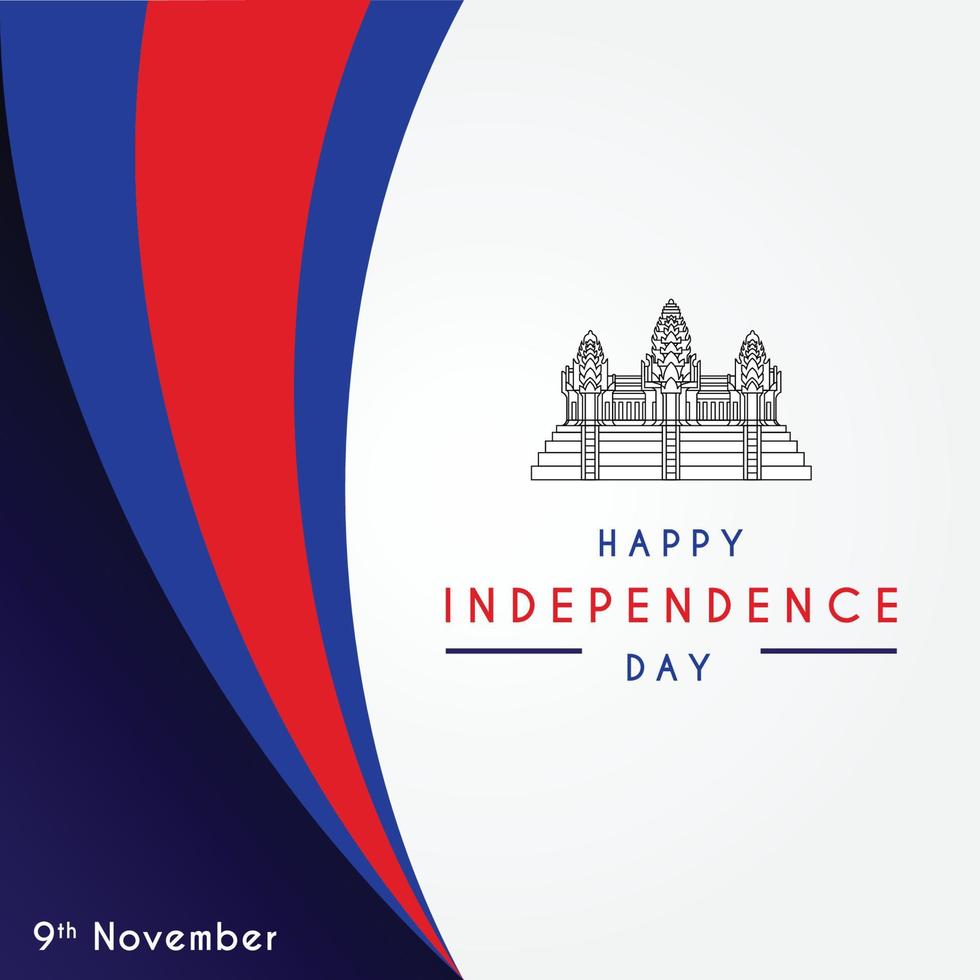 Cambodja onafhankelijkheidsdag illustratie sjabloonontwerp vector