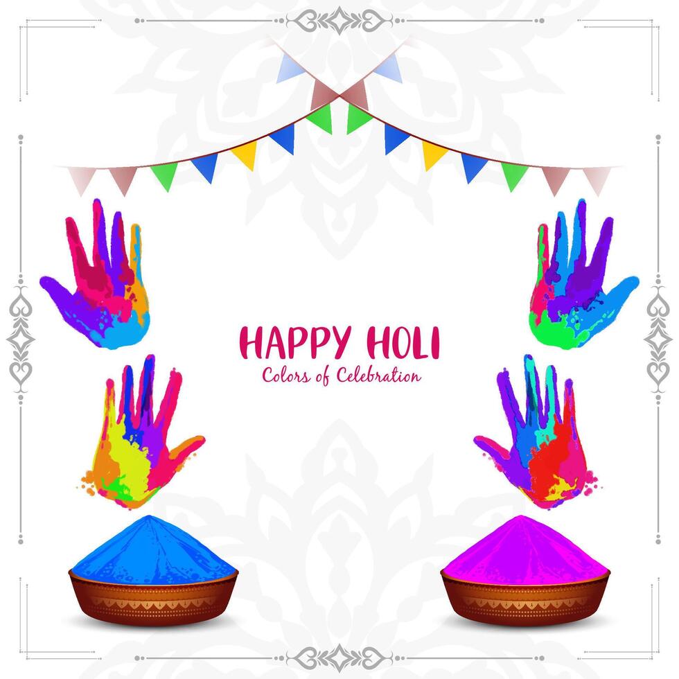 gelukkig holi festival kleurrijk mooi groet achtergrond ontwerp vector
