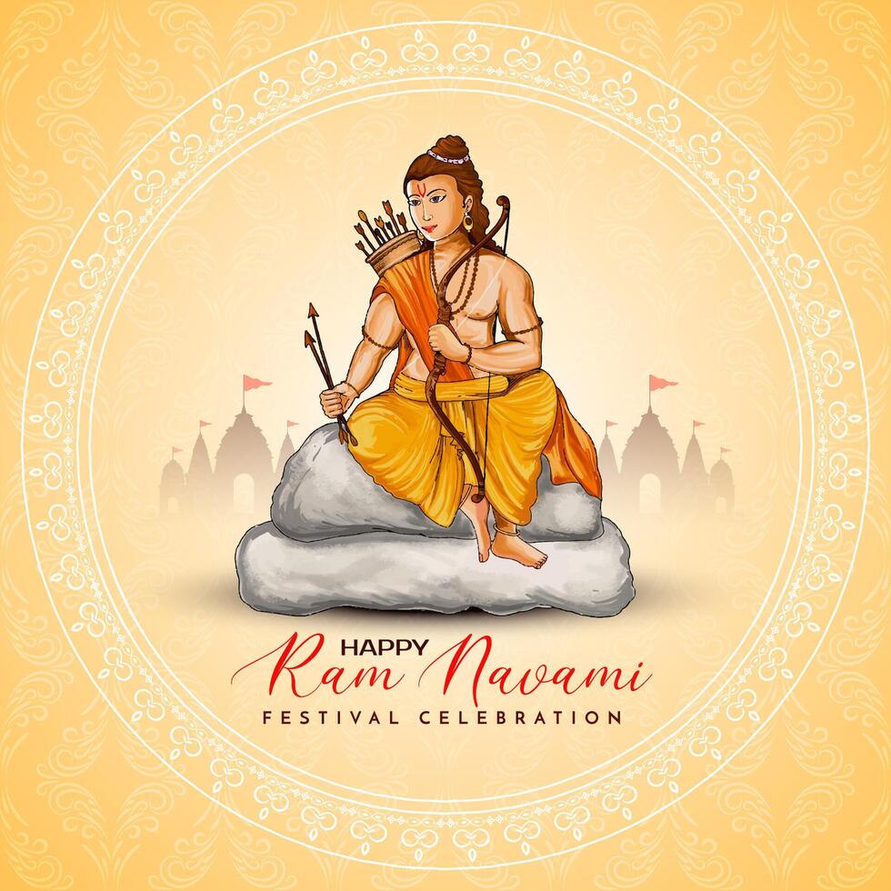 traditioneel Indisch gelukkig shree RAM navami festival achtergrond ontwerp vector