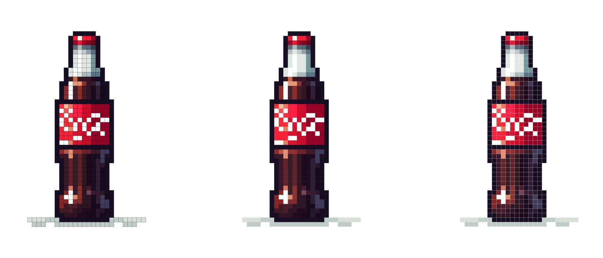 vector pixel icoon van drinken fles Aan wit achtergrond