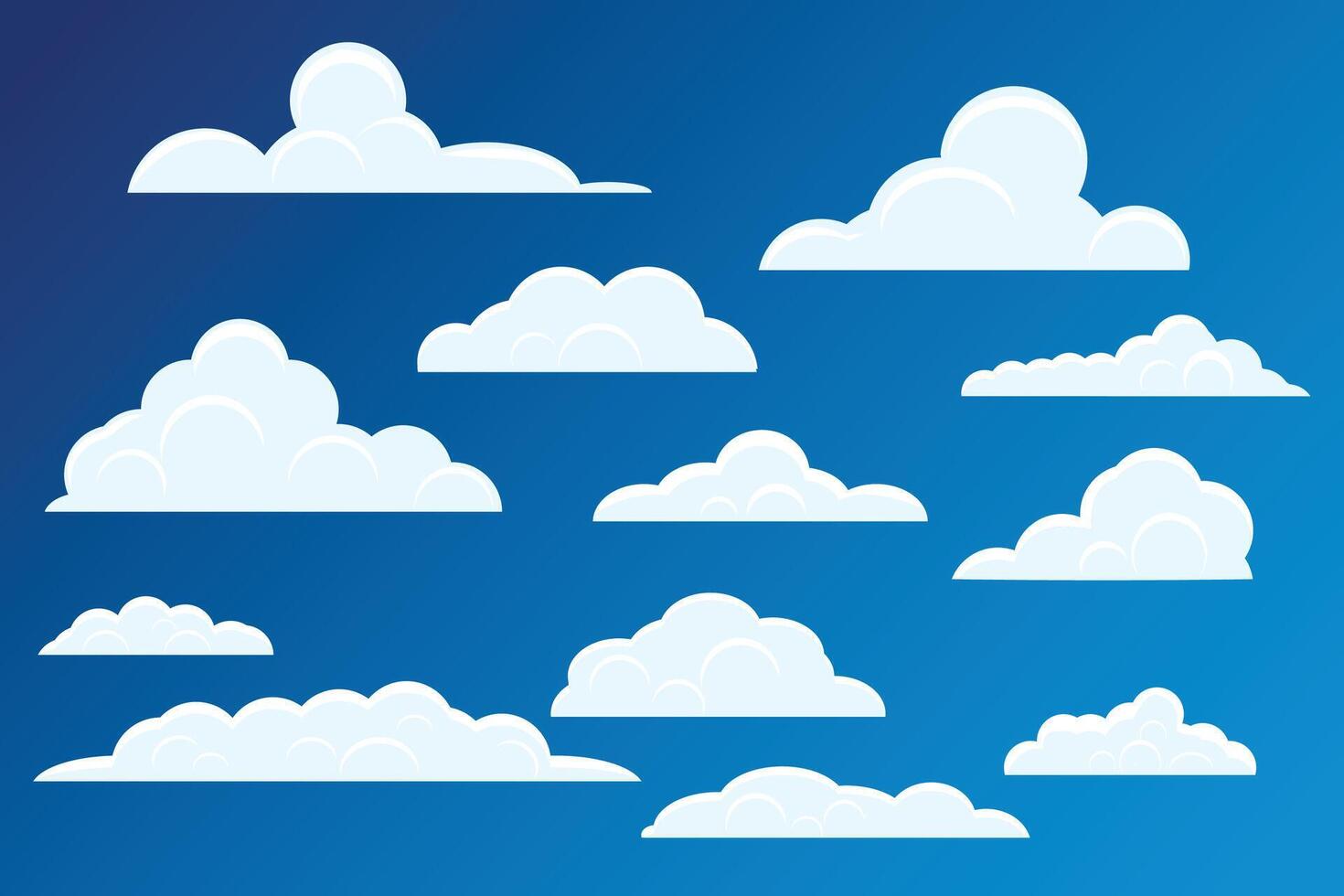 mooi vlak wolken ontwerp reeks vector