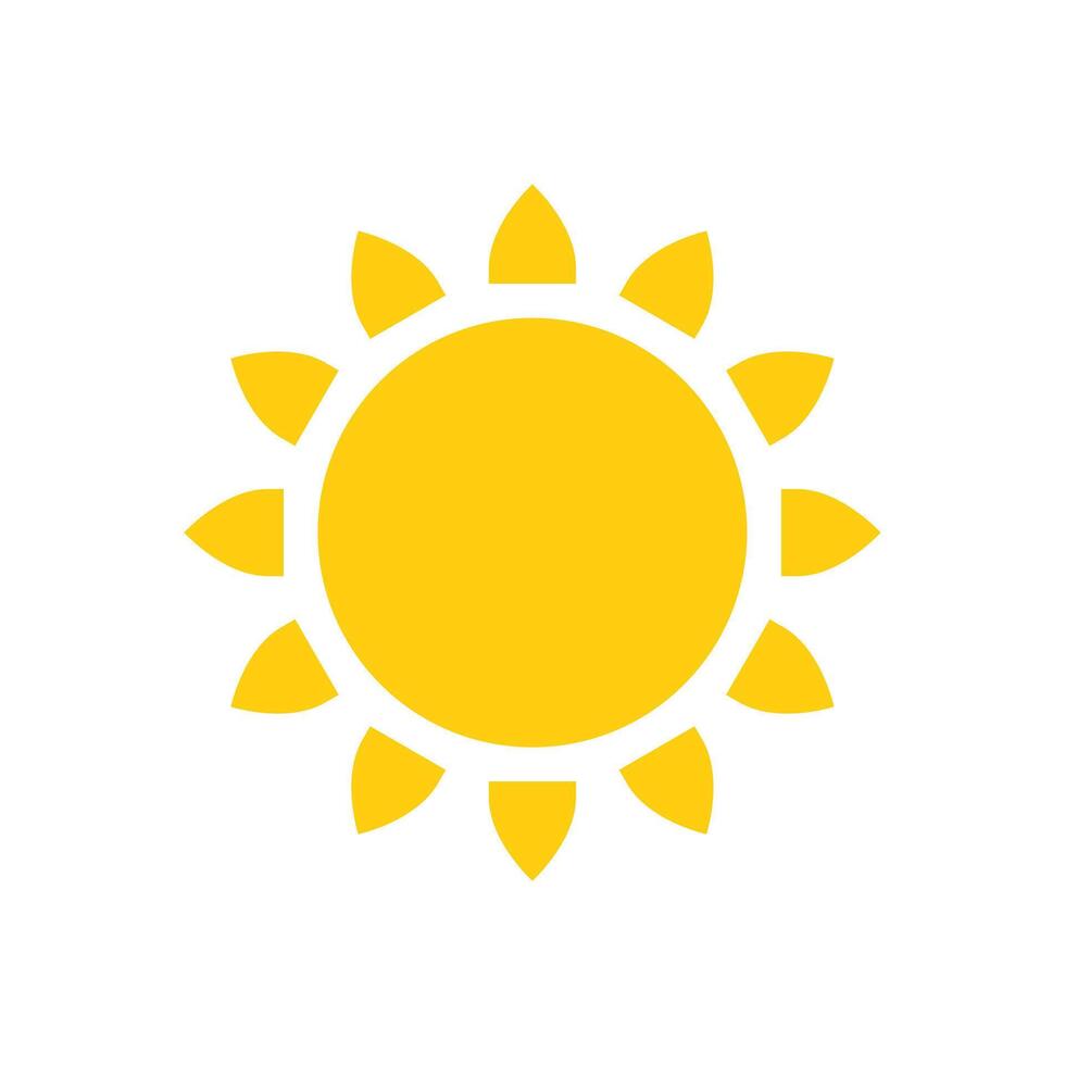 geel zon icoon. gemakkelijk en modern zon vector illustratie