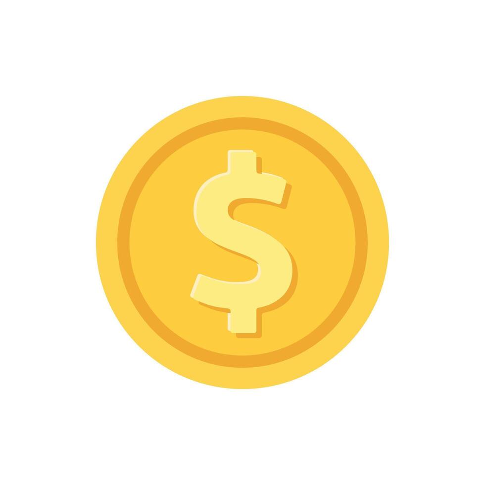 munten icoon met dollar symbool. geld betalen, financieel en bedrijf concept. vector
