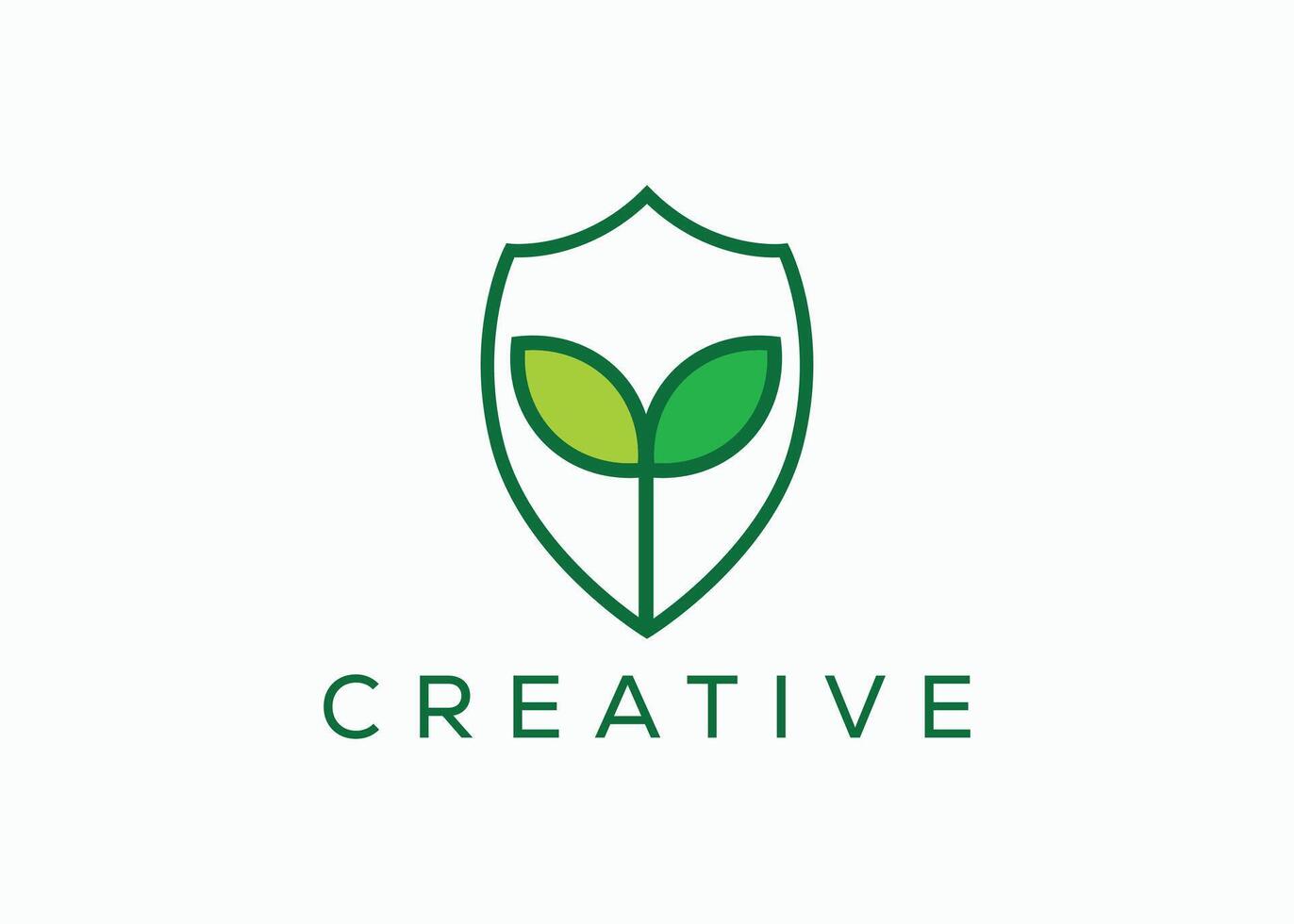 creatief en minimaal schild blad logo vector sjabloon. veiligheid eco blad. beschermen blad eco. milieu veiligheid logo
