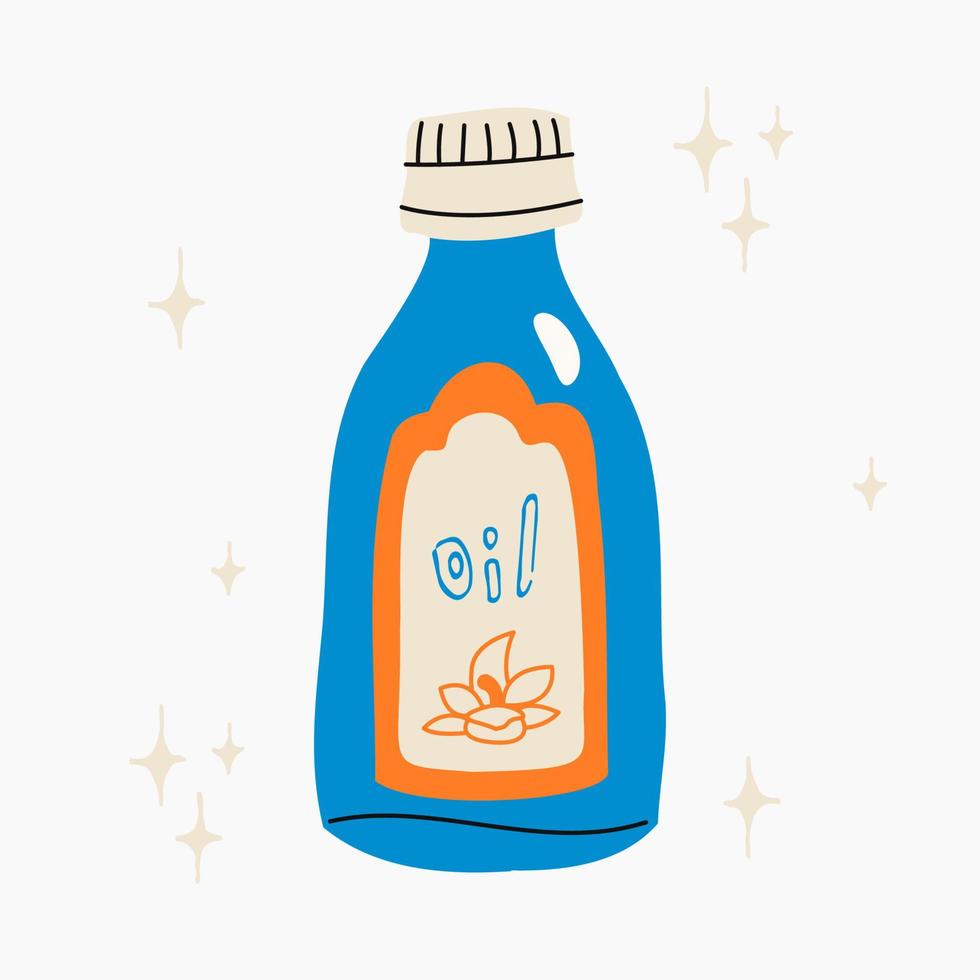 cosmetische fles olie. hand tekenen doodle illustratie vector