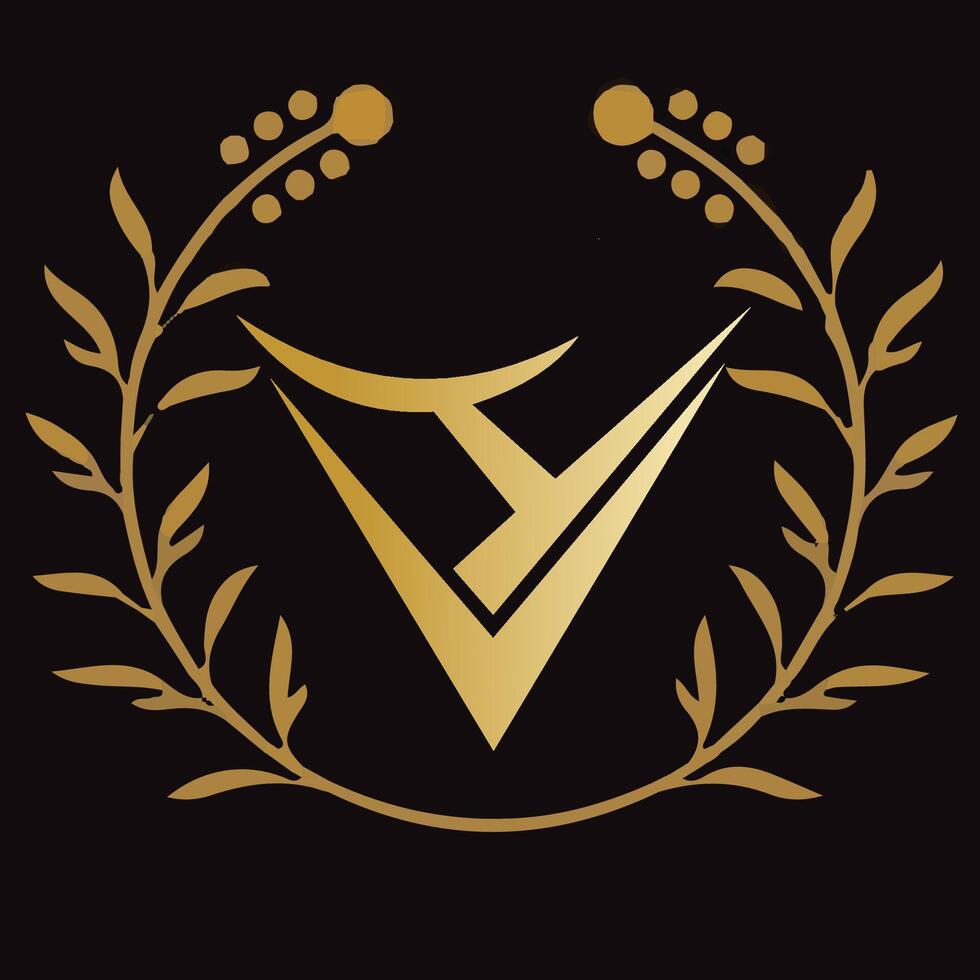 hv brief branding logo ontwerp met een blad vector