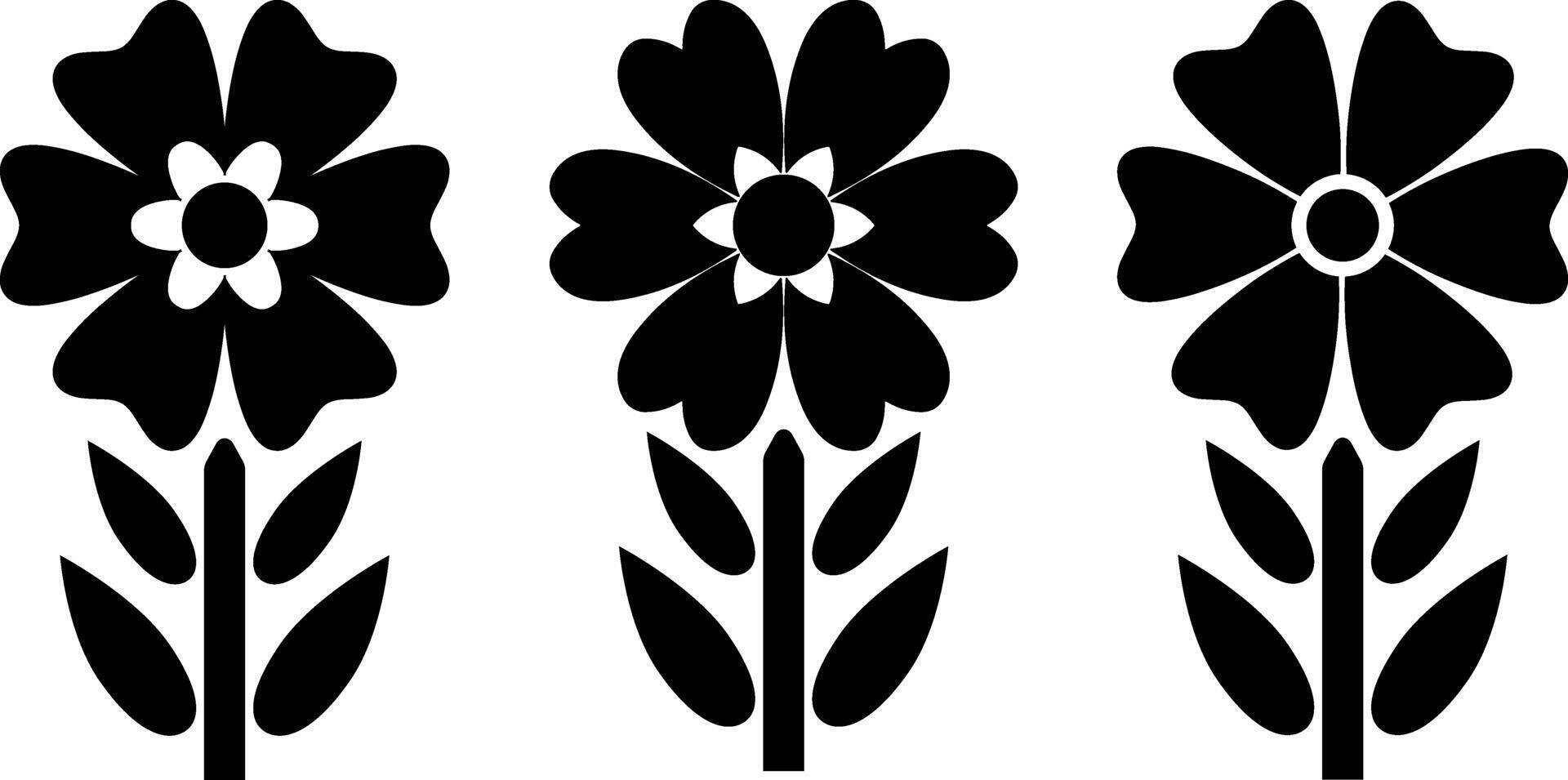 stencil bloem icoon tekenfilm clip art vector illustratie