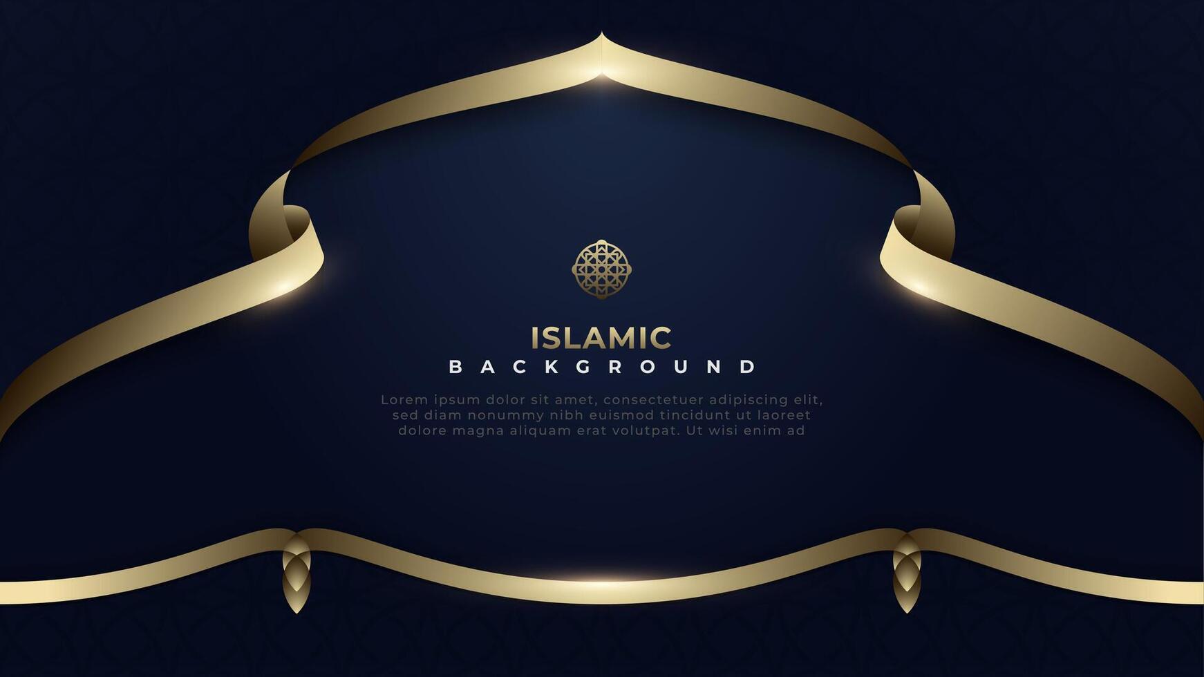 donker blauw luxe Islamitisch achtergrond vector