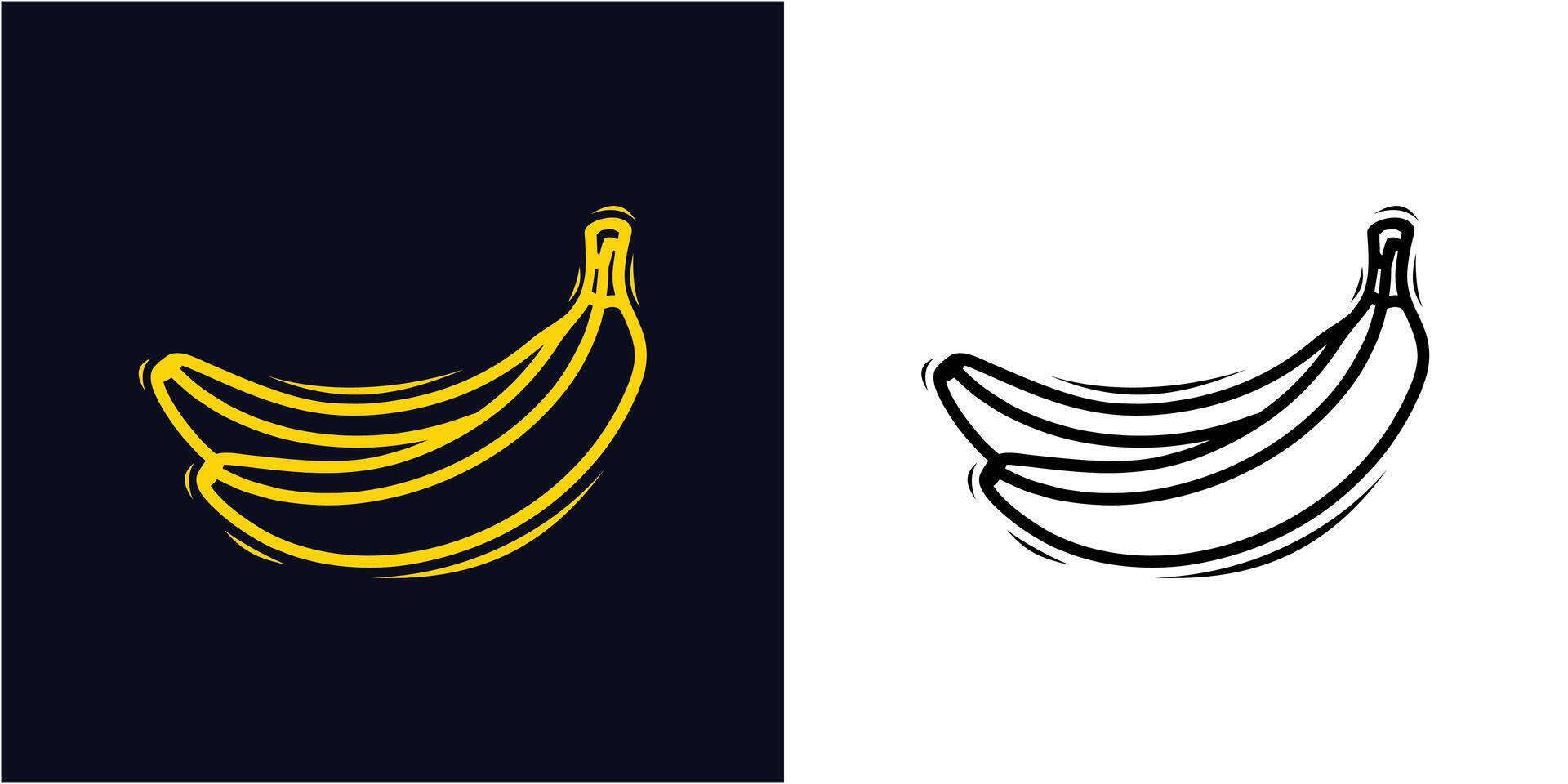 lijn kunst banaan vecor ontwerp vector