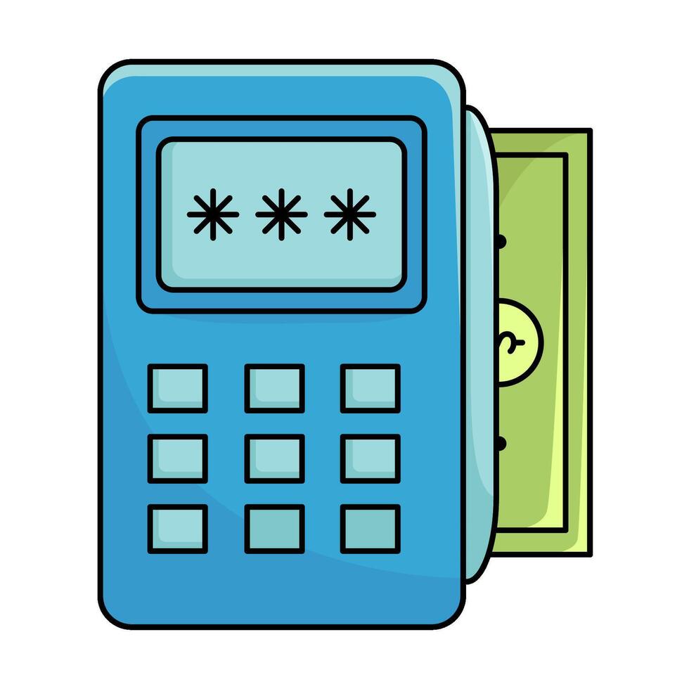illustratie van credit kaart machine vector