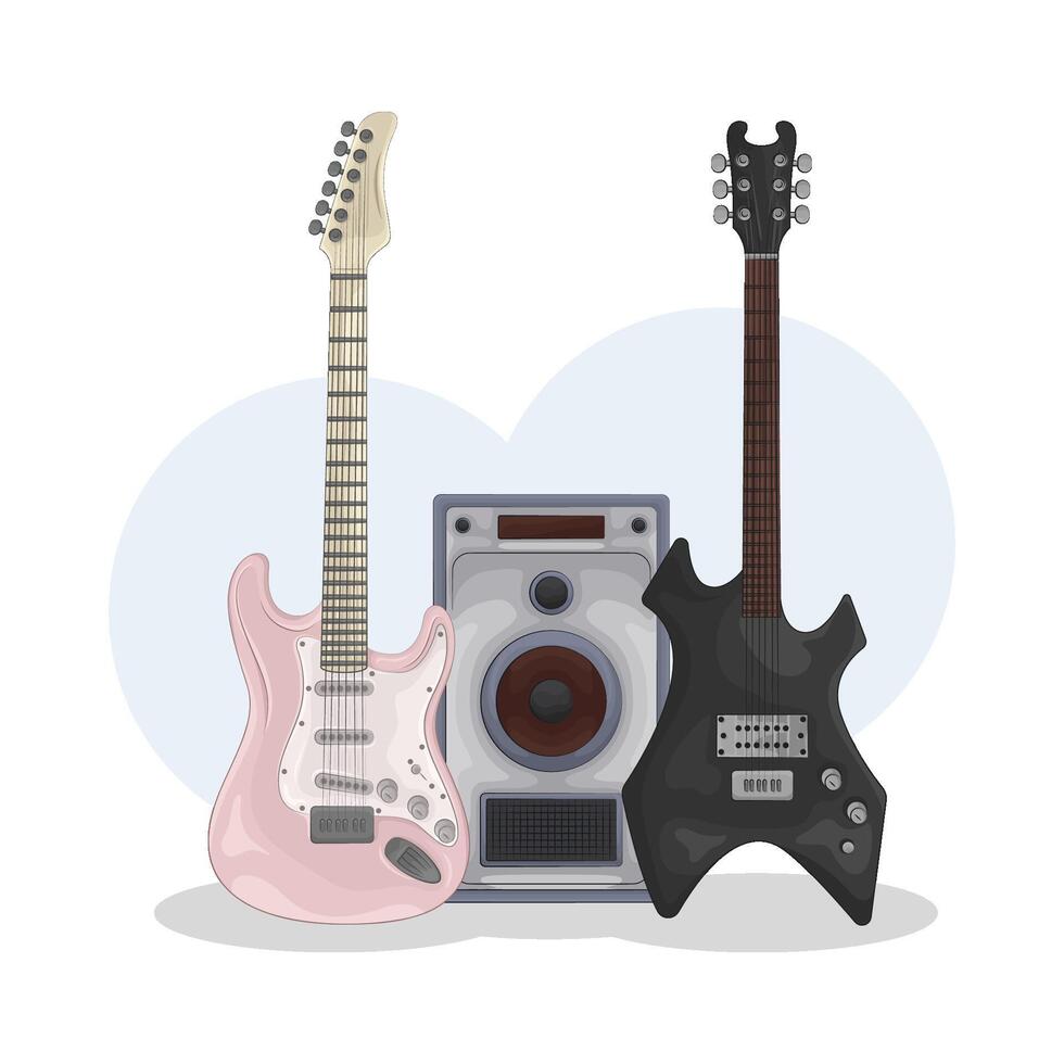 illustratie van elektrisch gitaar vector