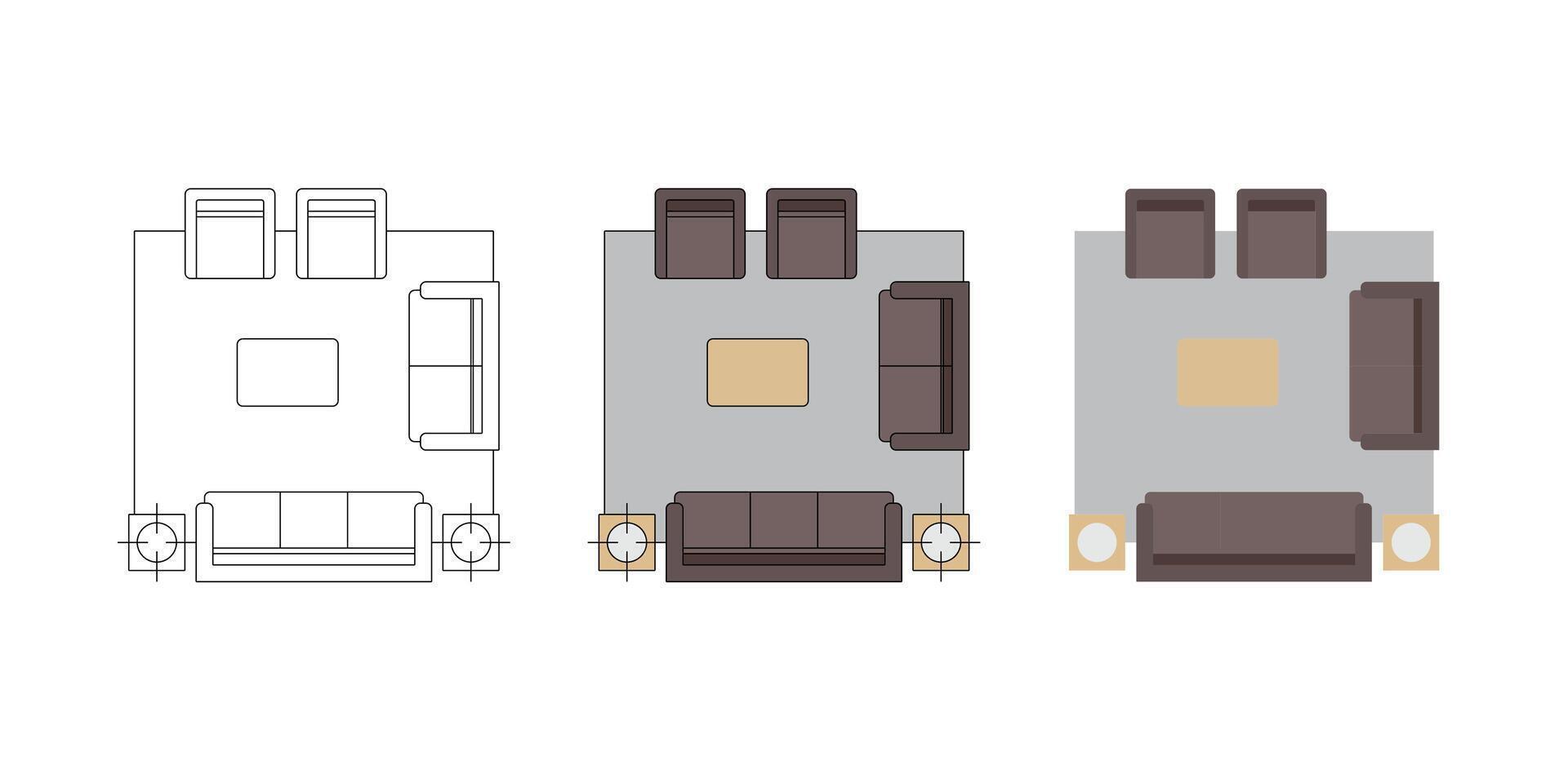 meubilair sofa interieur huis bankstel modern leven kamer decor vector. meubilair ontwerp huis appartement comfortabel stijl knus achtergrond stoel geïsoleerd hedendaags. meubilair reeks decoratie stoel wit. vector