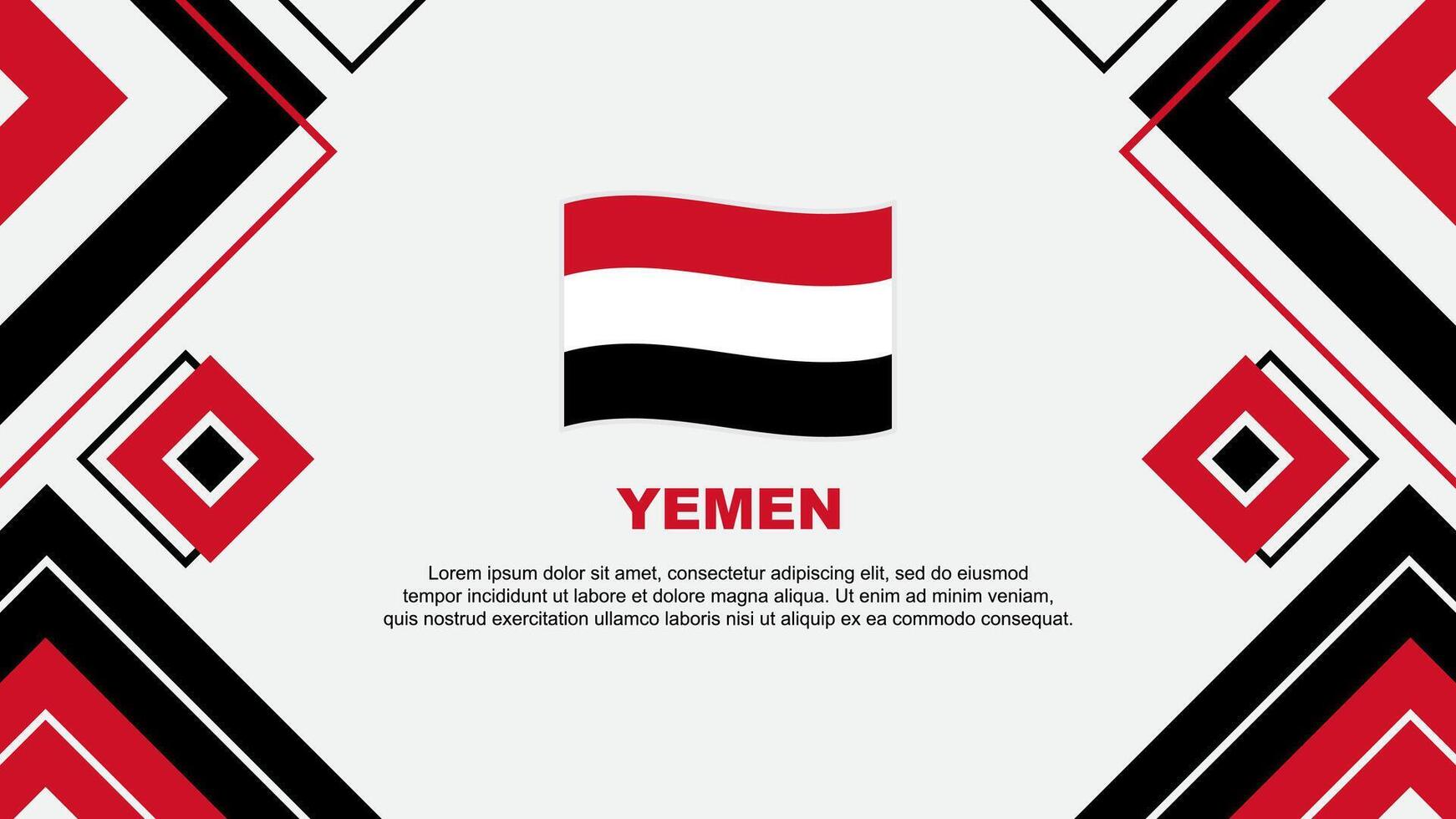 Jemen vlag abstract achtergrond ontwerp sjabloon. Jemen onafhankelijkheid dag banier behang vector illustratie. Jemen achtergrond