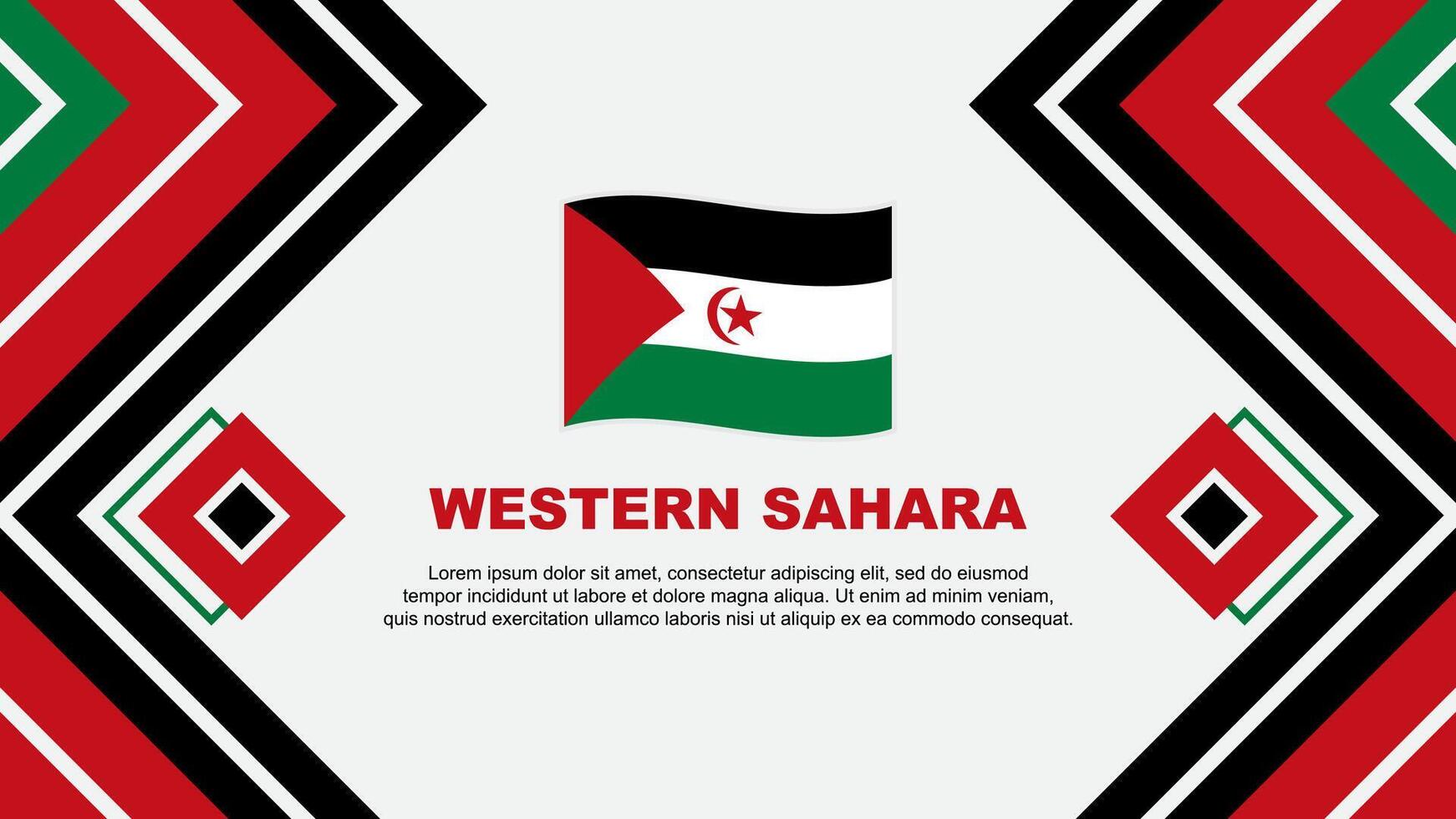 western Sahara vlag abstract achtergrond ontwerp sjabloon. western Sahara onafhankelijkheid dag banier behang vector illustratie. western Sahara ontwerp