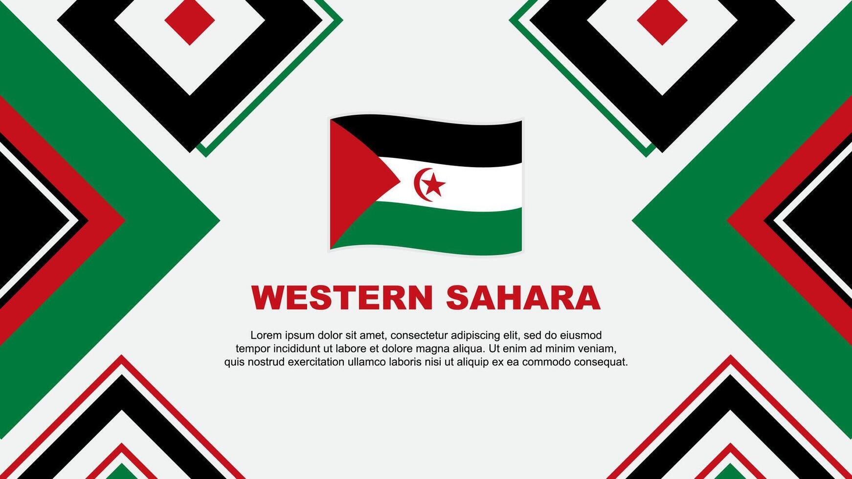 western Sahara vlag abstract achtergrond ontwerp sjabloon. western Sahara onafhankelijkheid dag banier behang vector illustratie. western Sahara onafhankelijkheid dag