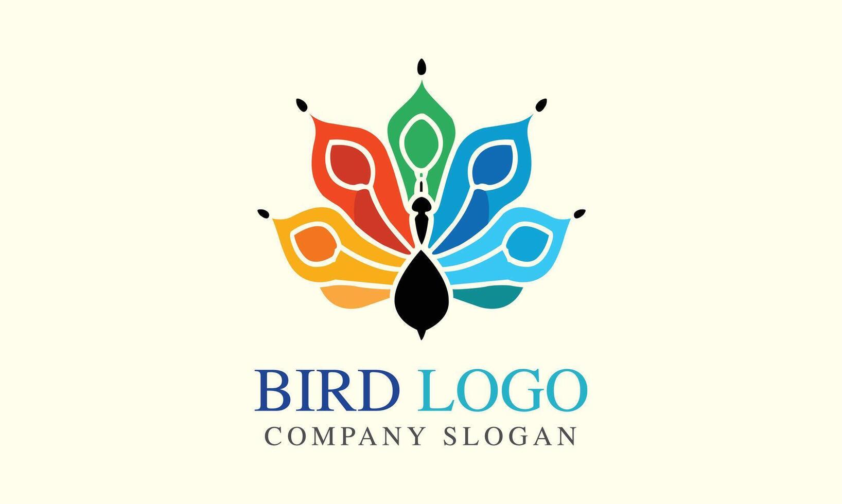 ai gegenereerd vogel Pauw minimalistische modern logo ontwerp icoon vector