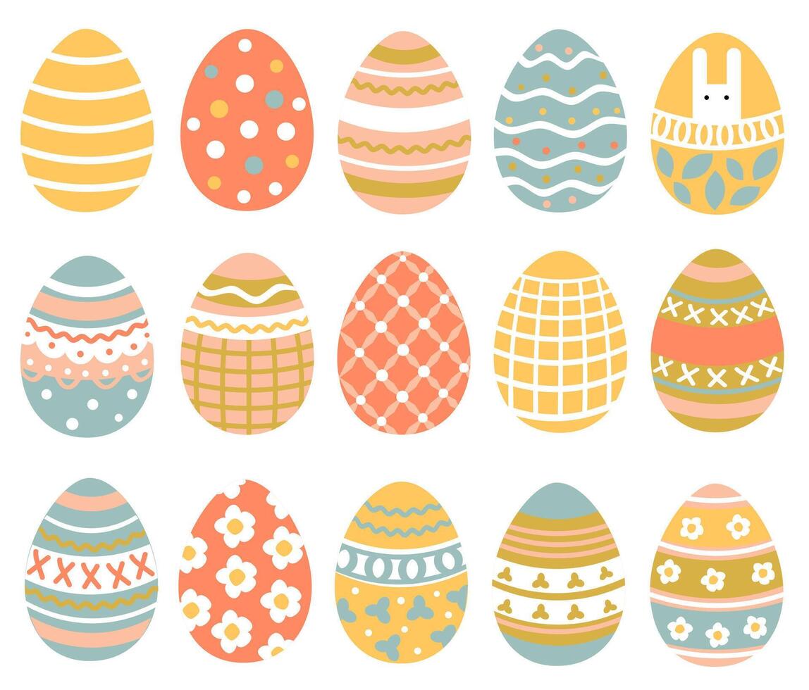 Pasen eieren gemakkelijk naadloos patroon. Pasen eieren, Pasen symbool, decoratief vector elementen.