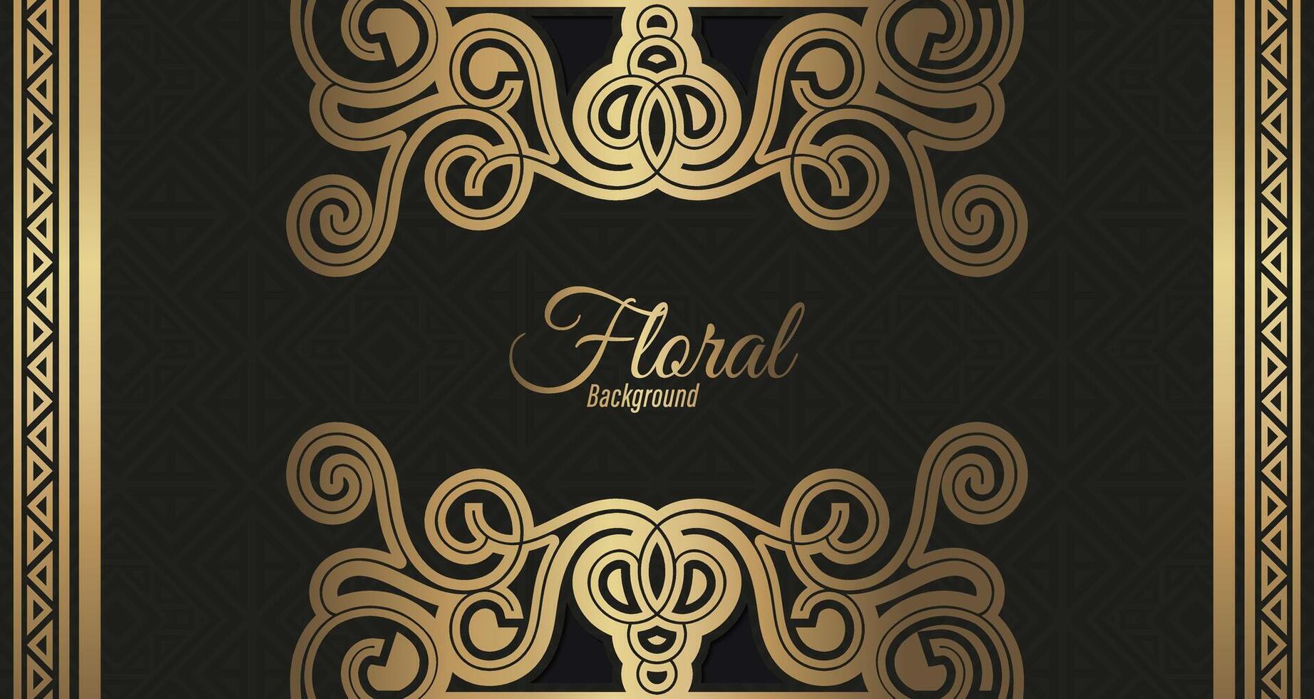 luxe gouden decoratieve bloemenkaderachtergrond vector