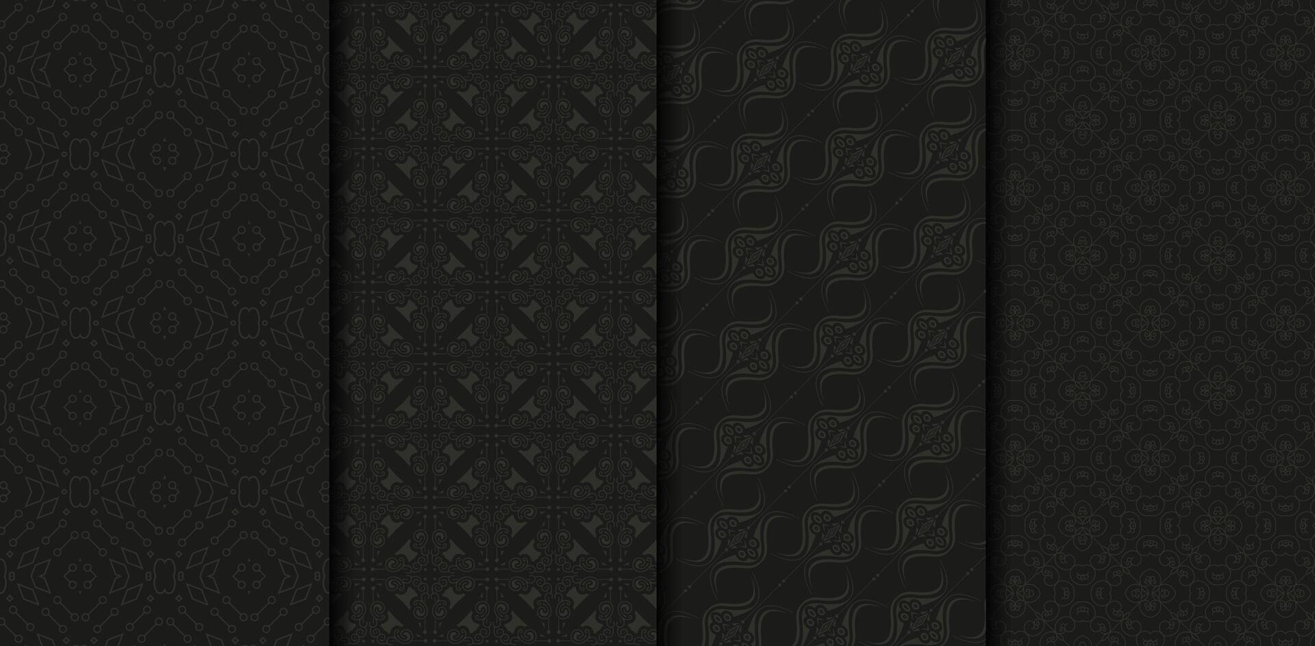 verzameling donker ornament patroon ontwerp achtergrond vector