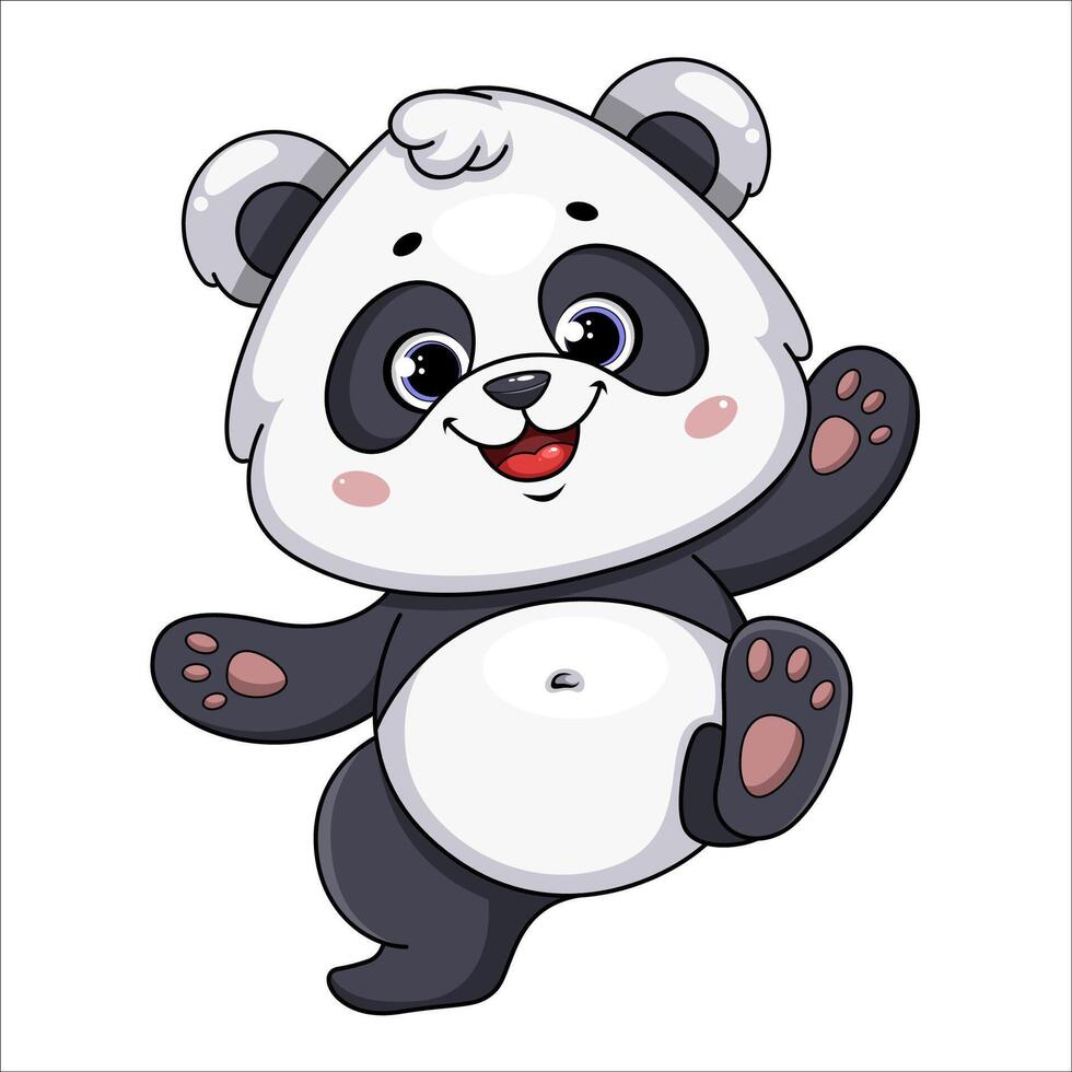 schattig panda. grappig tekenfilm karakter vector