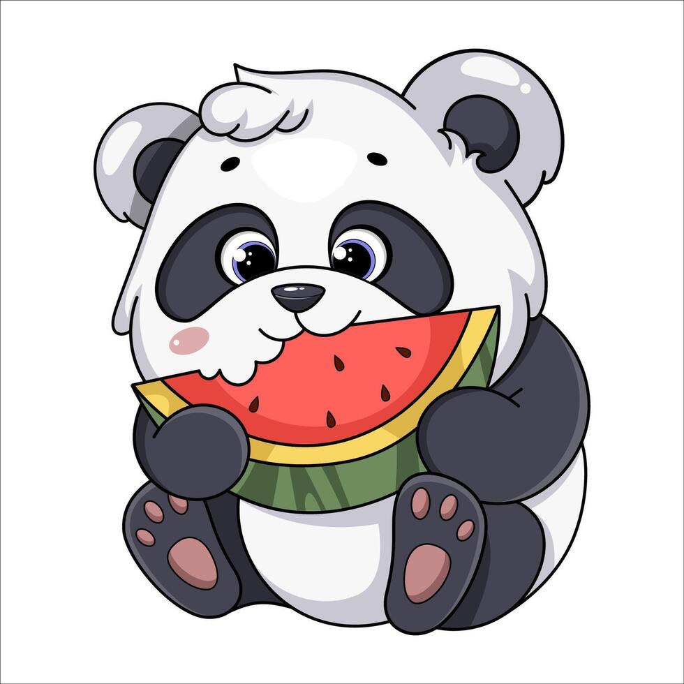 schattig panda. grappig tekenfilm karakter vector