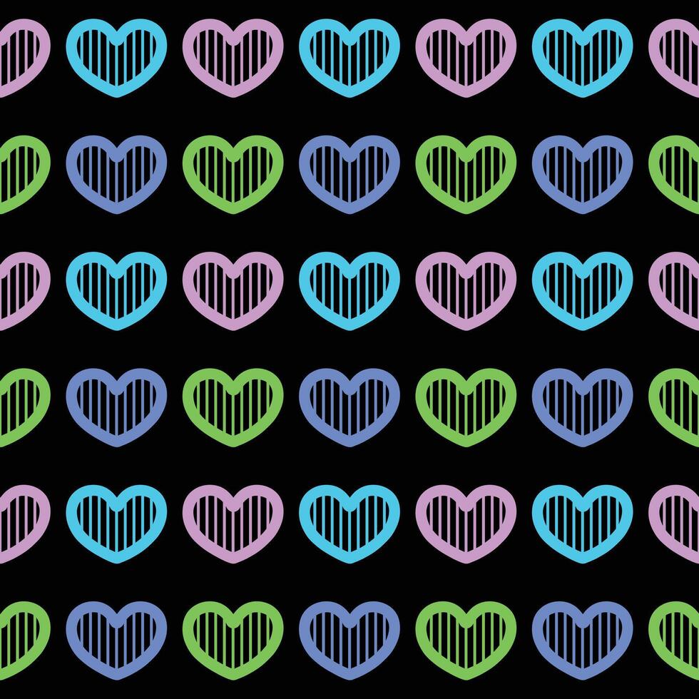 regenboog hart naadloos patroon Aan zwart achtergrond vector