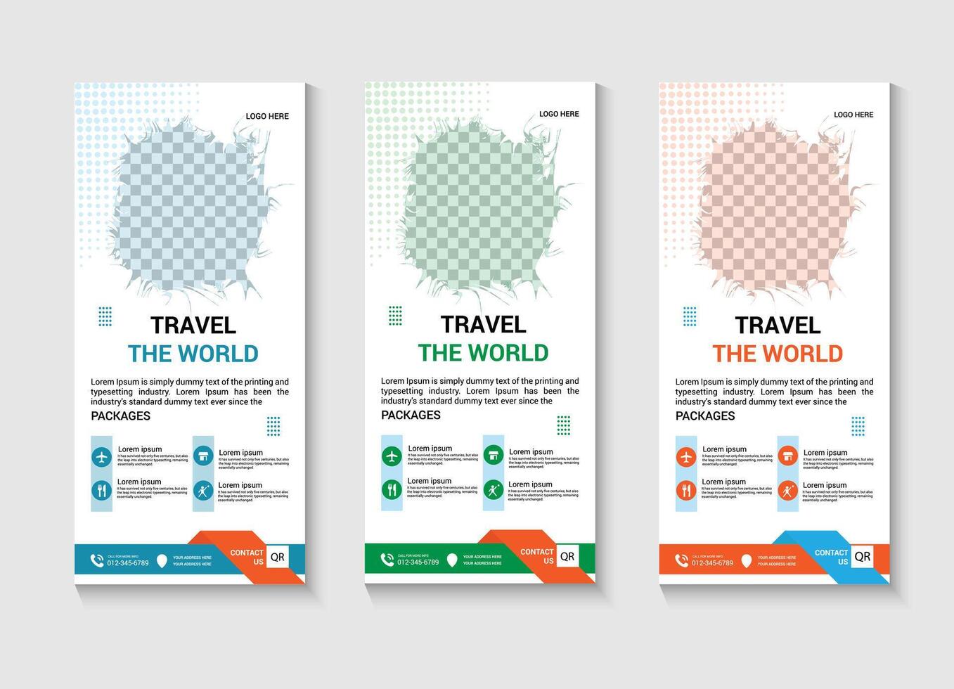 reizen en tour bedrijf modern dl folder en rek kaart ontwerp vector