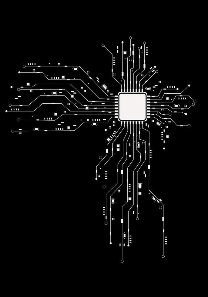 abstract digitaal achtergrond met technologie stroomkring bord structuur vector