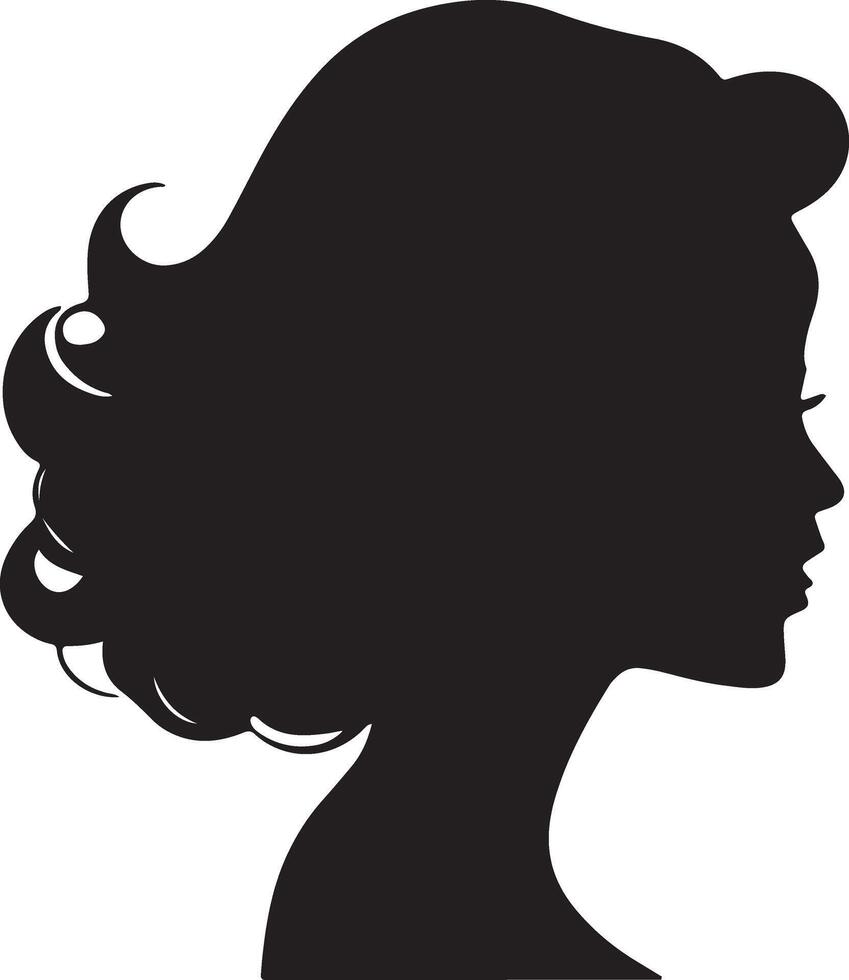 zwart vector mooi vrouw profiel silhouet - mode of schoonheid illustratie