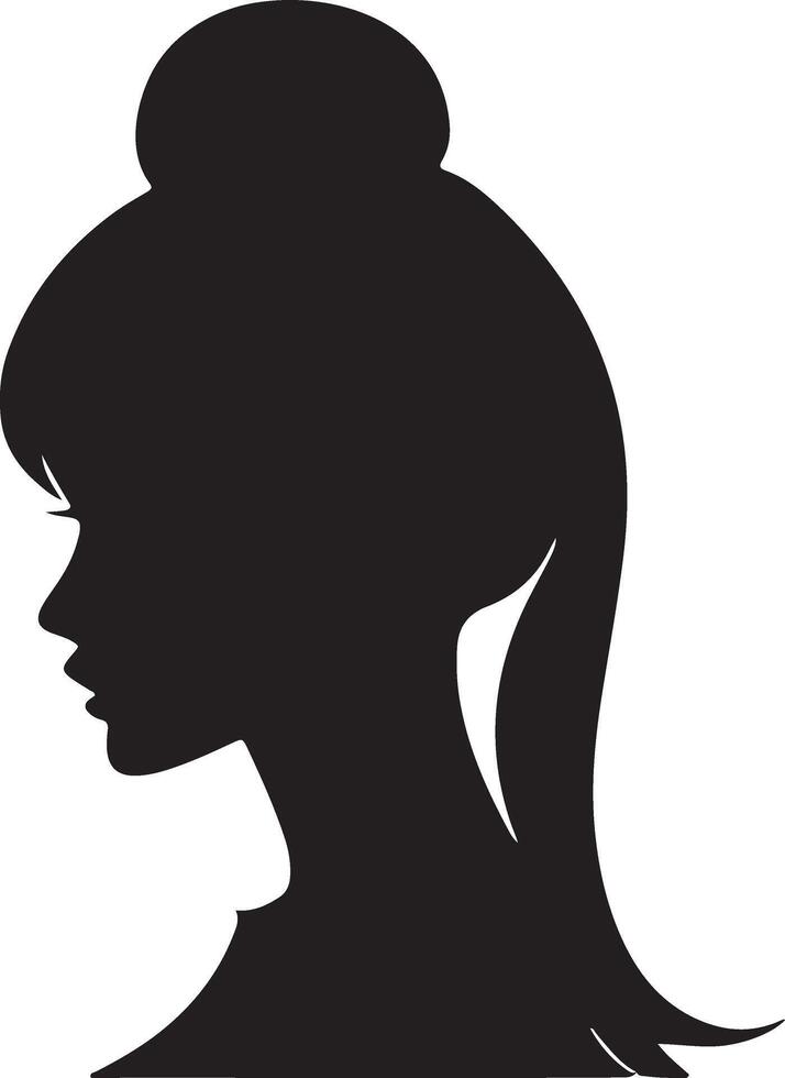 zwart vector mooi vrouw profiel silhouet - mode of schoonheid illustratie