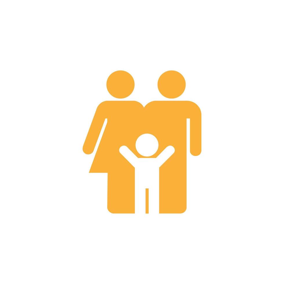oranje familie icoon in modieus vlak stijl geïsoleerd Aan wit achtergrond. ouders symbool voor uw web plaats ontwerp, logo, app, ui. vector illustratie, eps10.
