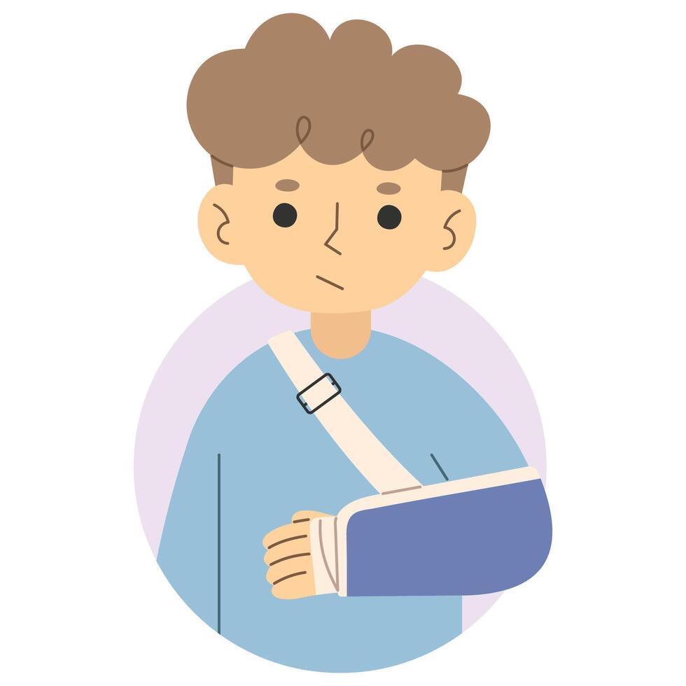 gebroken arm 4 schattig Aan een wit achtergrond, illustratie. vector