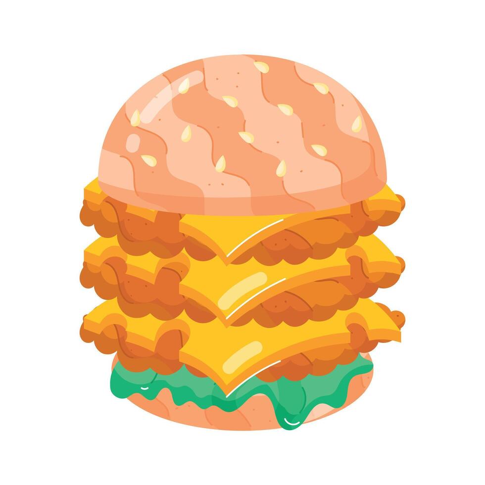 downloaden vlak sticker van een pasteitje hamburger vector