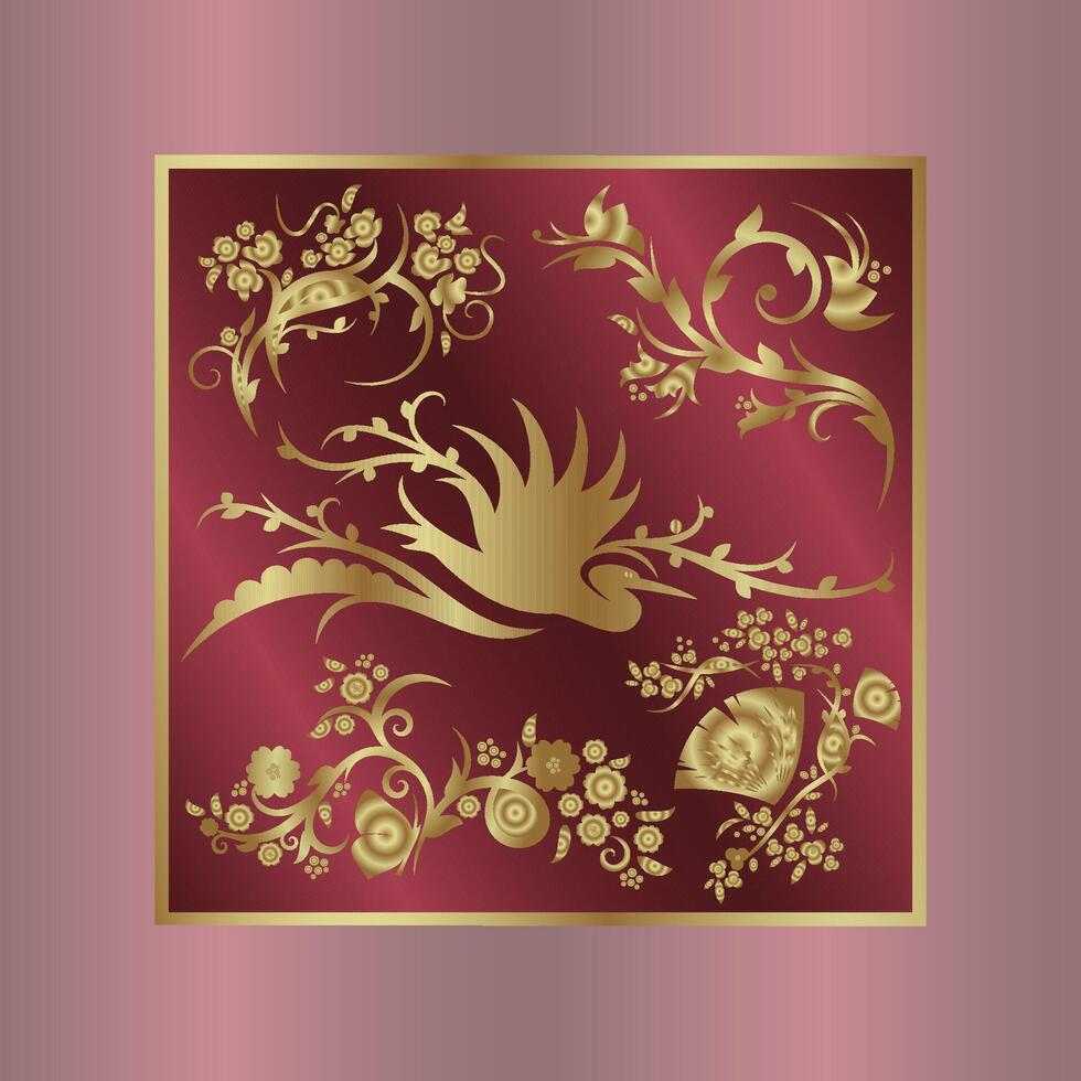 achtergrond met ornament en bloemen vector