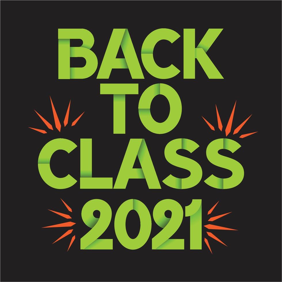 terug naar klas 2021 typografie t-shirtontwerp vector