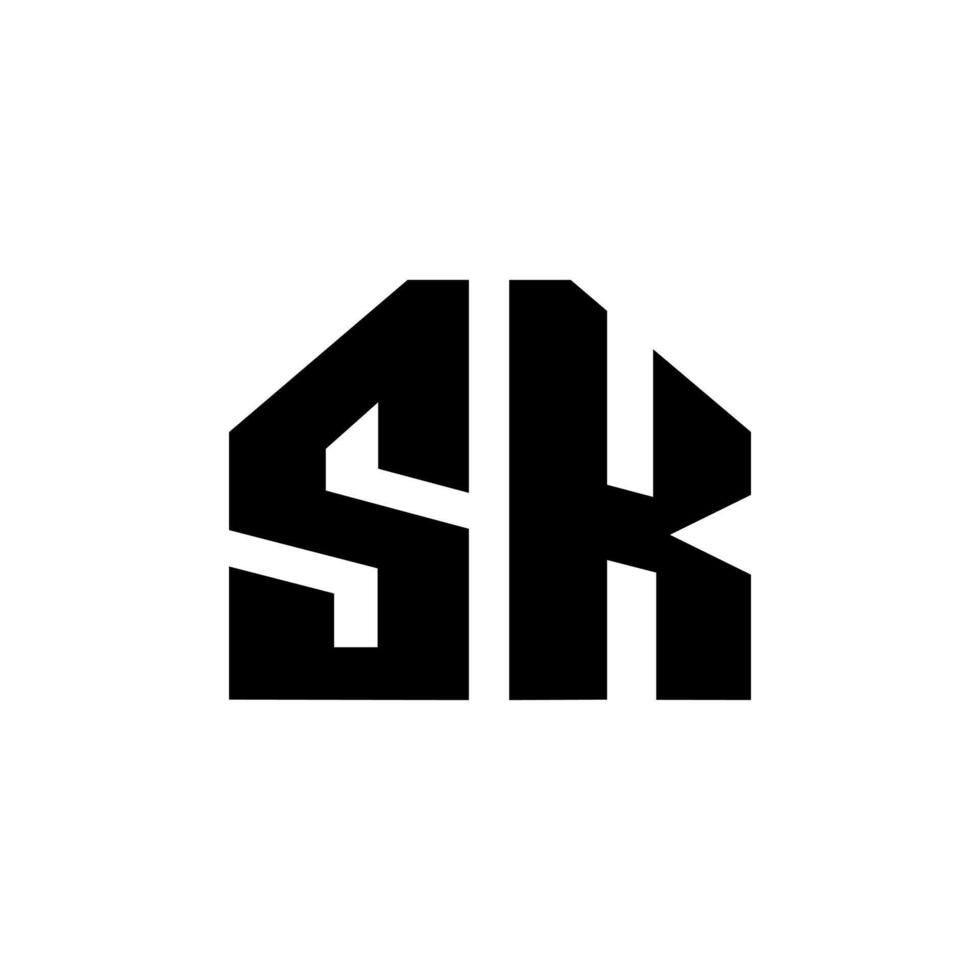 brief sk creatief vlak monogram bedrijf branding typografie logo vector