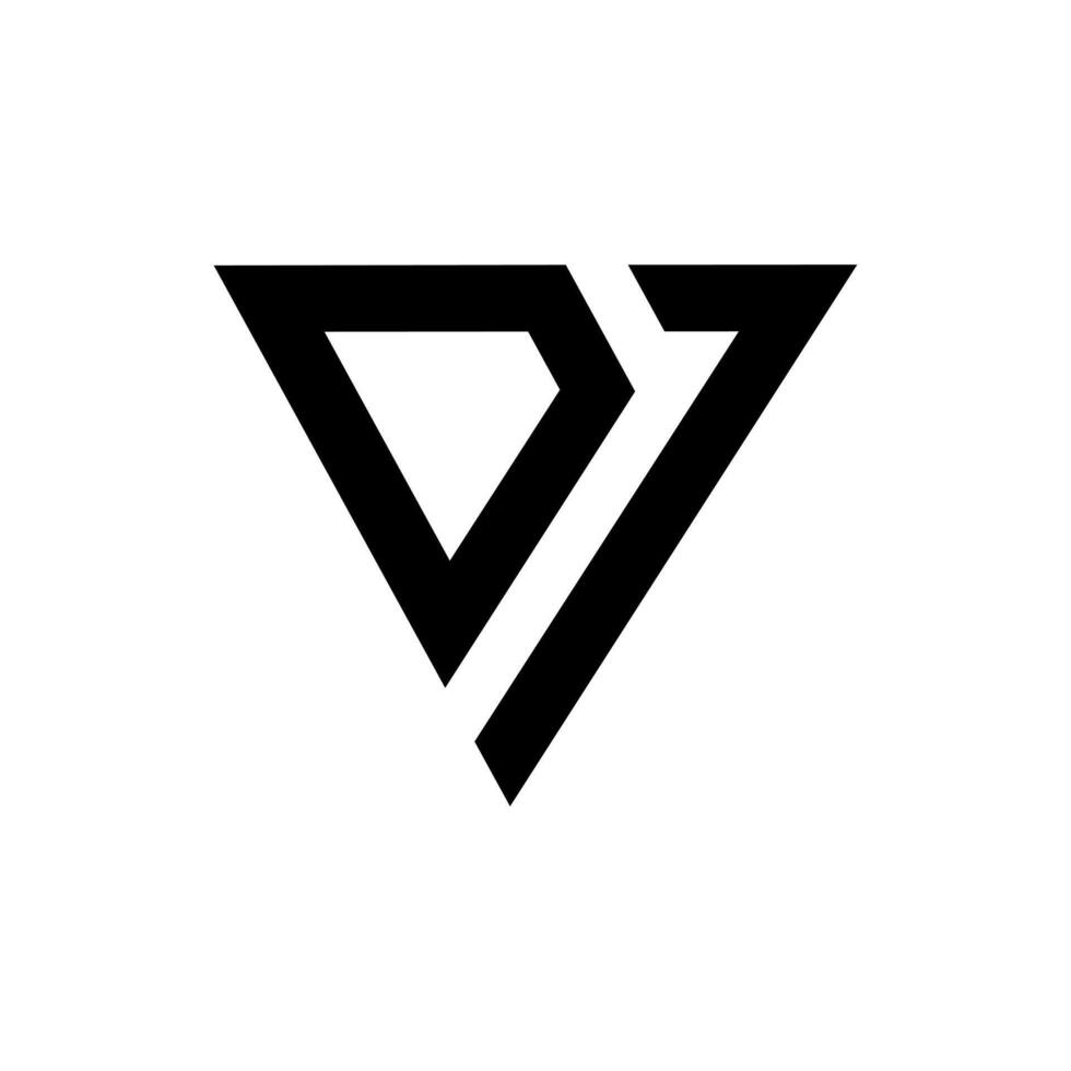 brief dv creatief driehoek lijn vorm gemakkelijk creatief monogram logo vector