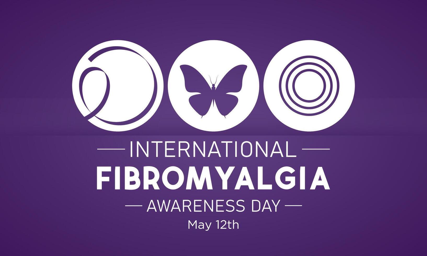 Internationale fibromyalgie bewustzijn dag, mei 12. vector illustratie Aan de thema van wereld fibromyalgie en chronisch vermoeidheid syndroom bewustzijn dag banier ontwerp.