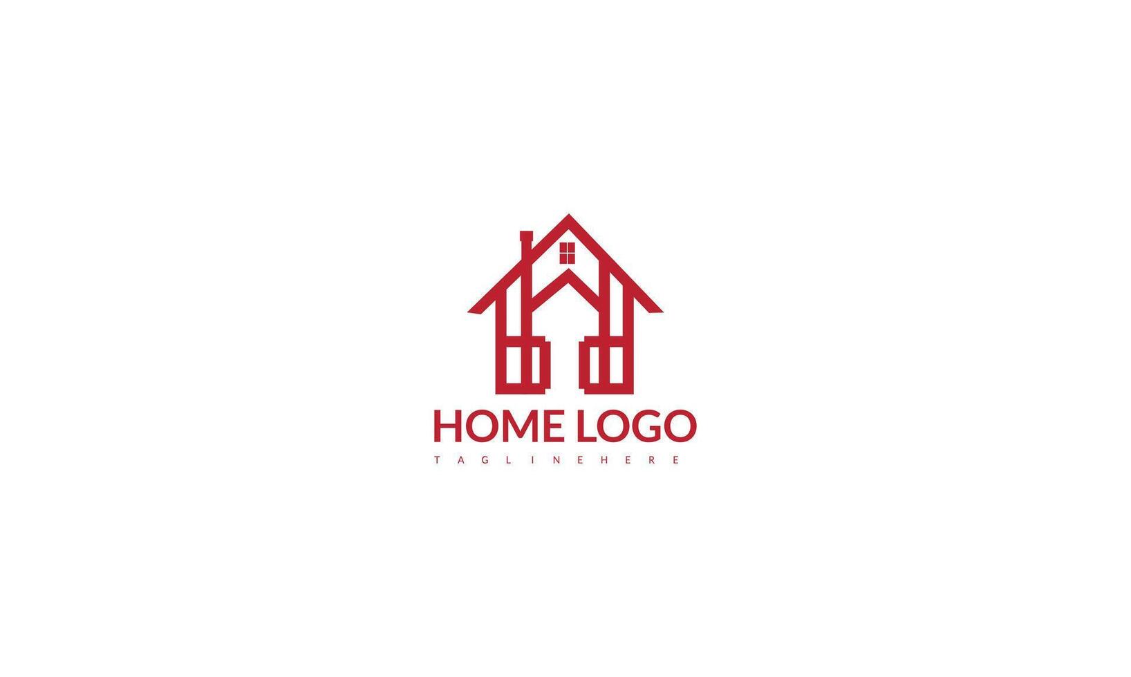 creatief huis slim logo detaillering met schoon achtergrond vector