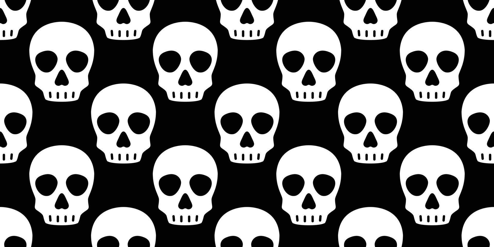 schedel halloween naadloos patroon vector crossbone geest piraat icoon sjaal geïsoleerd herhaling behang tegel achtergrond tekenfilm tekening illustratie zwart ontwerp